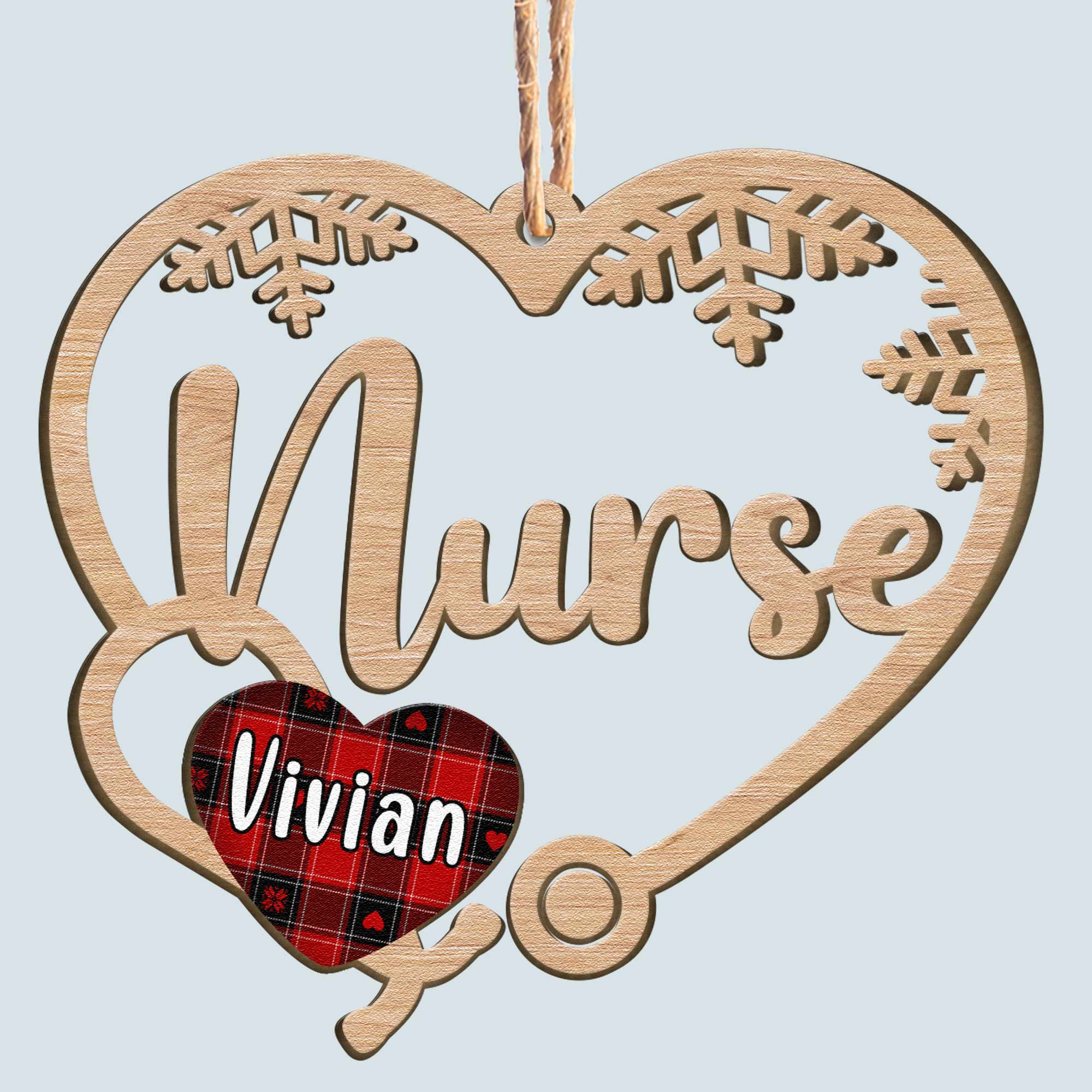 Nurse Ornament - Personalized Wooden Ornament - Image 4