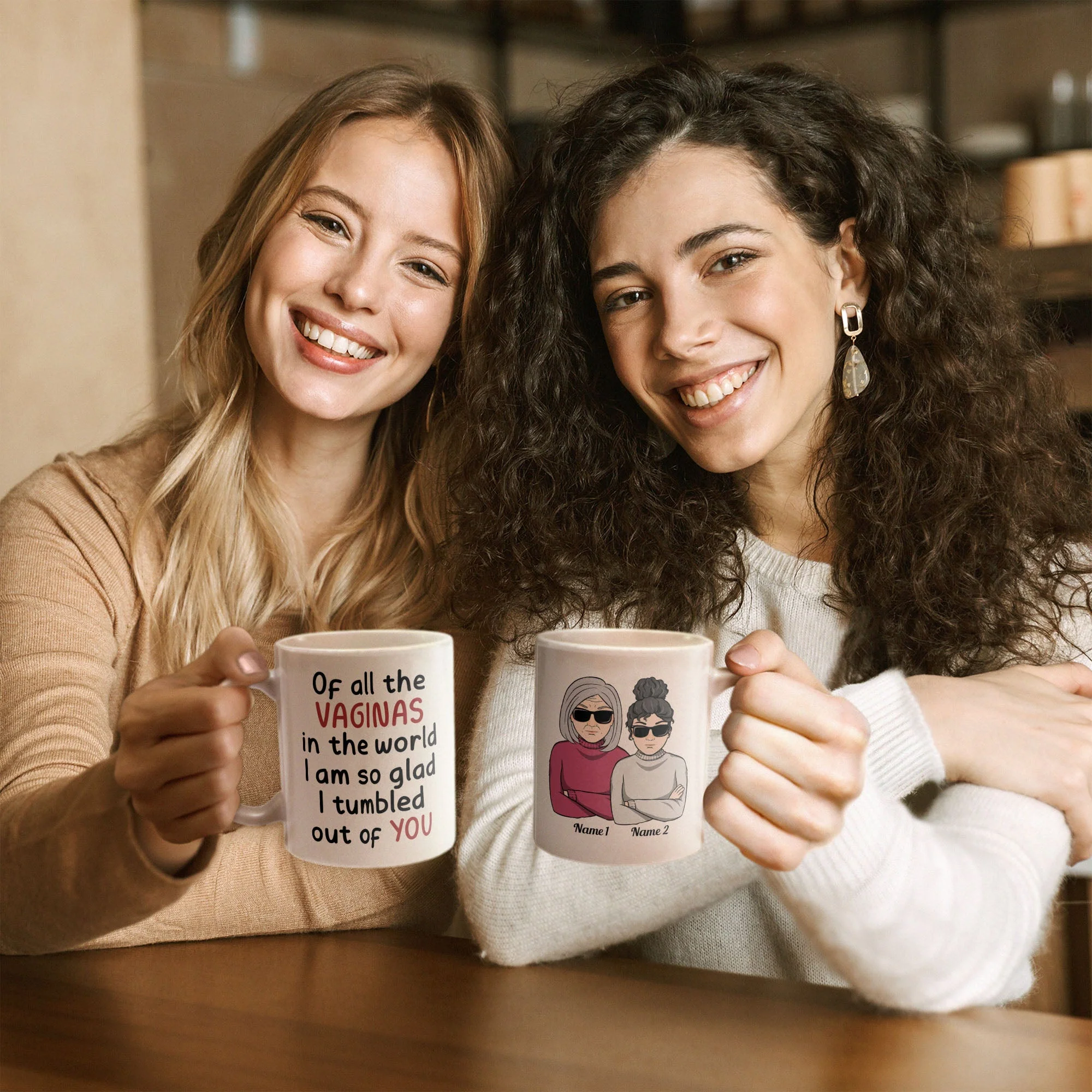 Of All Of The Vaginas In The World I'm Glad I Tumbled Out Of Your 2 - Personalized Mug - Christmas Gift For Mothers, Moms, Mama - Image 3