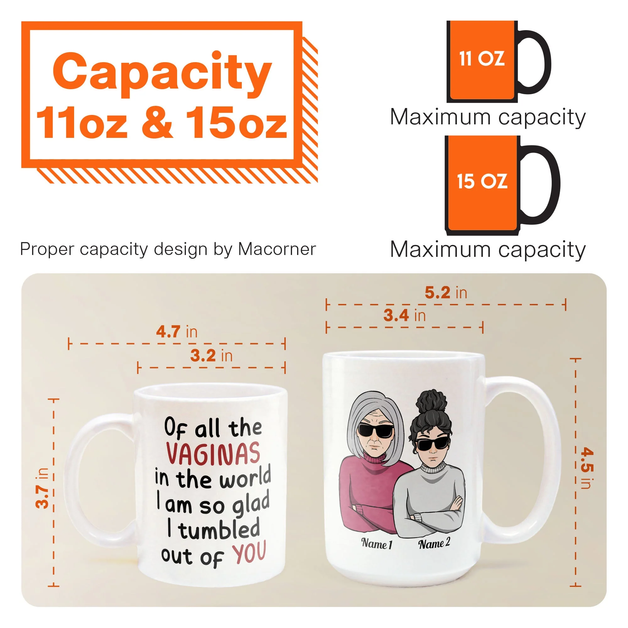 Of All Of The Vaginas In The World I'm Glad I Tumbled Out Of Your 2 - Personalized Mug - Christmas Gift For Mothers, Moms, Mama - Image 5