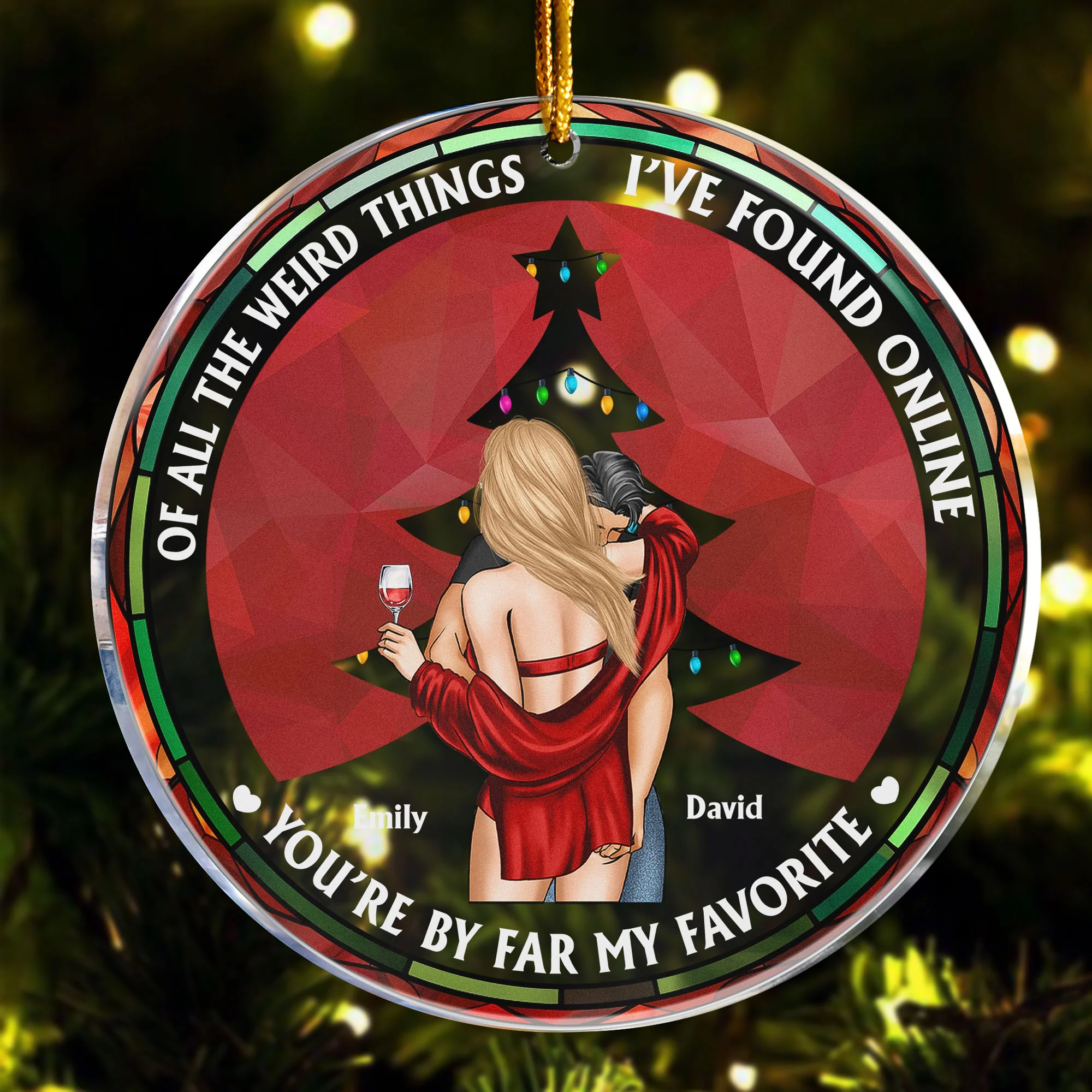 Of All The Weird Things I've Found Online Couple - Personalized Acrylic Ornament - Image 5