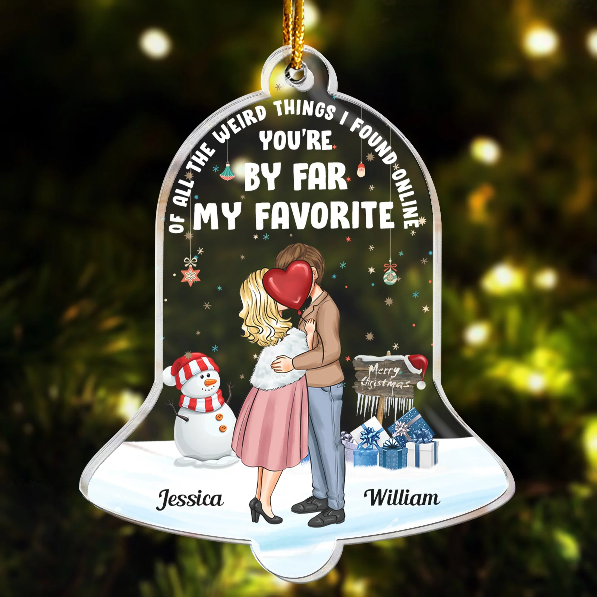 Of All The Weird Things - Personalized Acrylic Ornament - Image 3