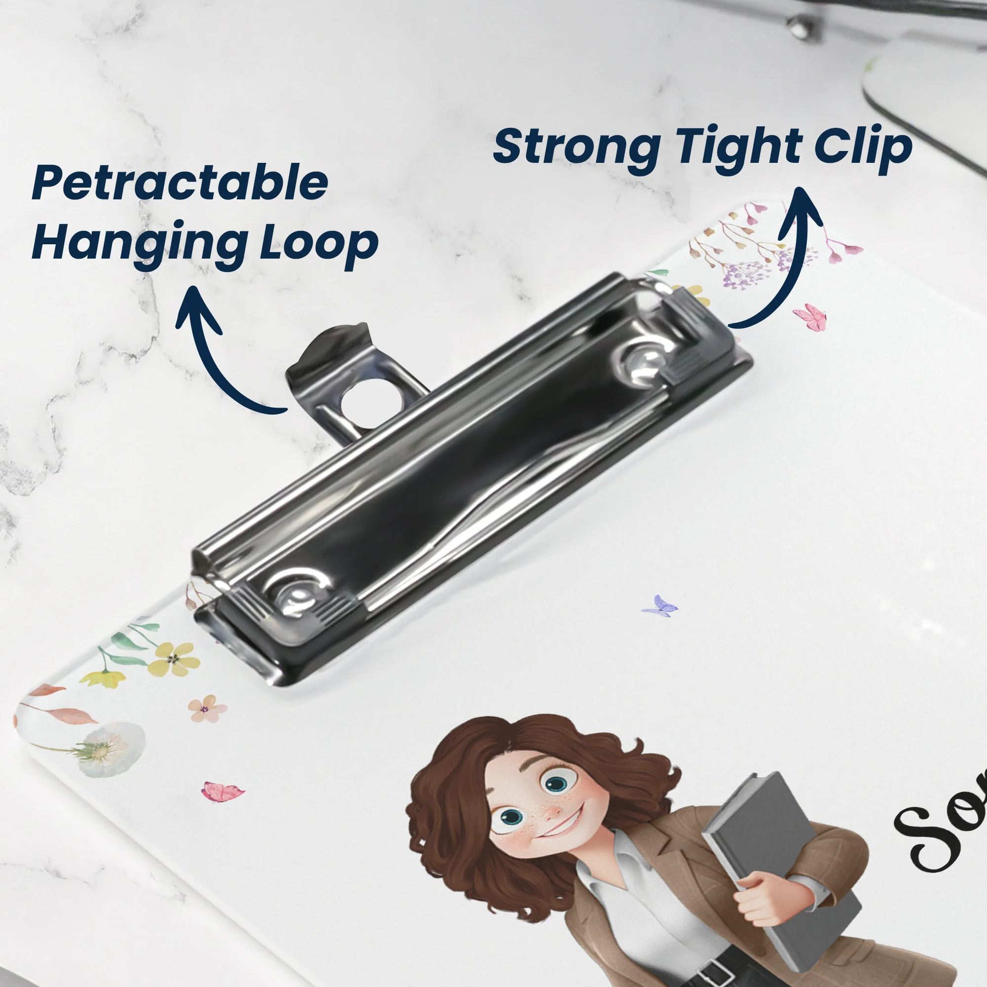 Office Cartoon Gift For Colleagues, Coworkers, Boss - Personalized Acrylic Clipboard - Image 3
