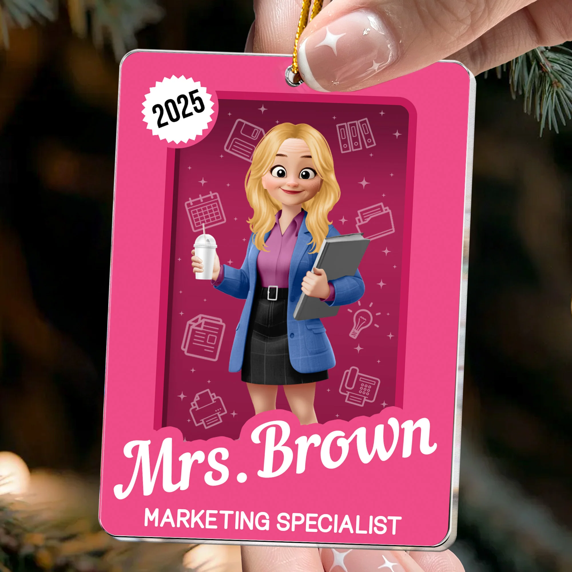 Office Worker Toy Box - Gift For Coworker, Boss - Personalized Acrylic Ornament - Image 2