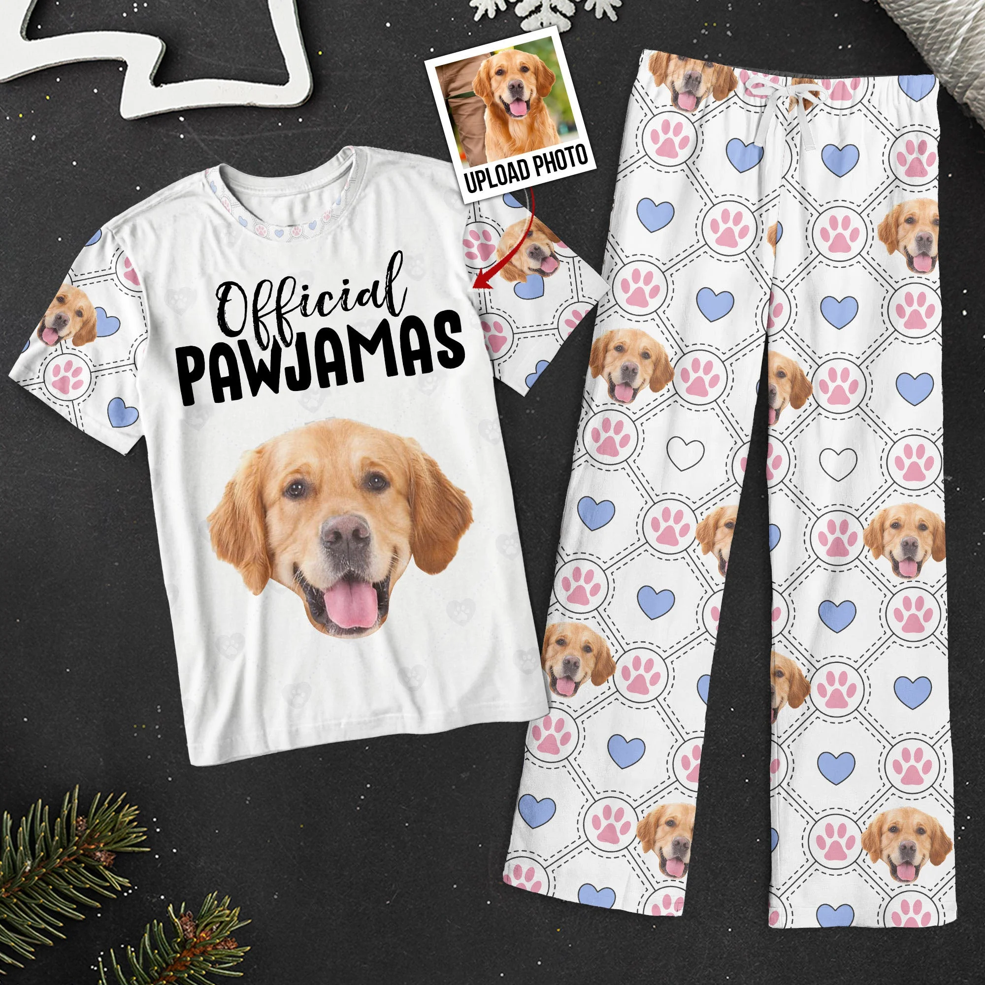 Official Pawjamas - Personalized Photo Pajama Shorts Set - Image 4