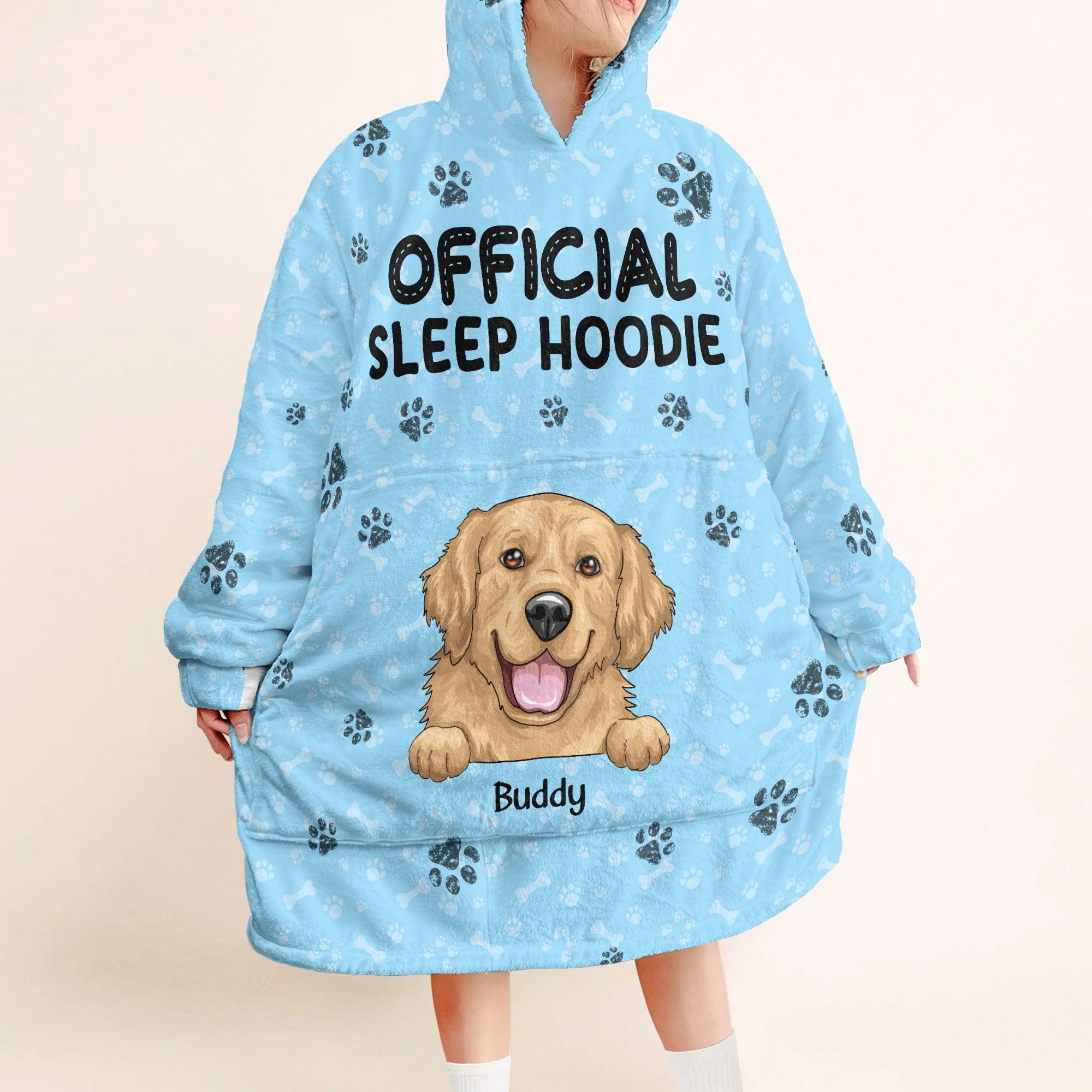 Official Sleep Hoodie - Personalized Oversized Blanket Hoodie - Birthday, Loving Gift For Dog Mom, Cat Mom, Cat Dad, Dog Dad, Pet Lover - Image 3