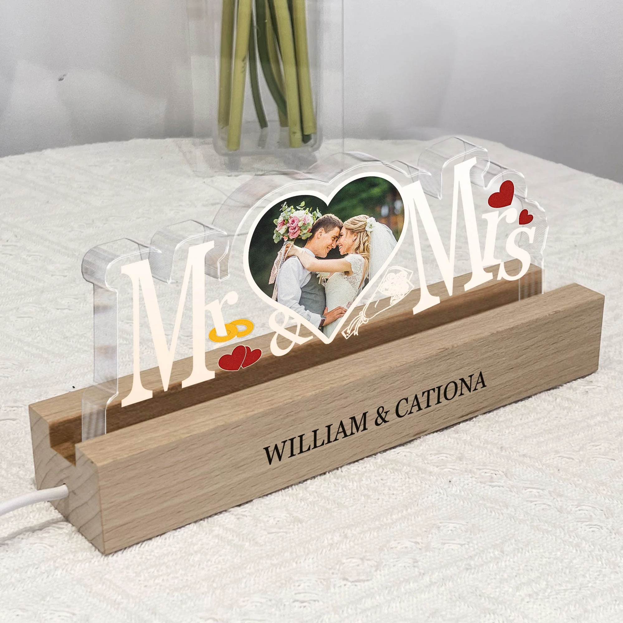 Officially Mr. And Mrs. - Personalized LED Light - Image 2
