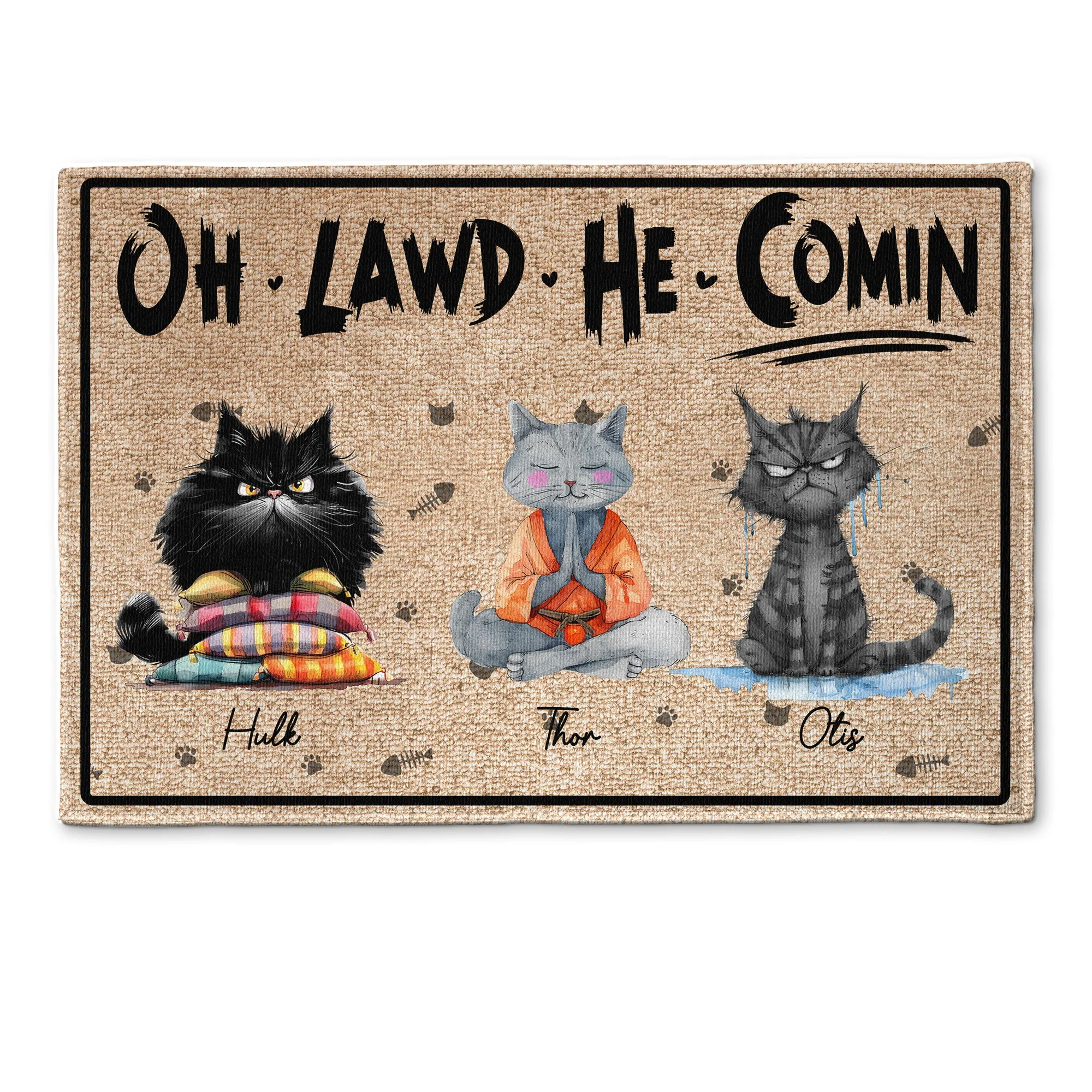 Oh Lawd He Comin - Personalized Doormat - Image 2