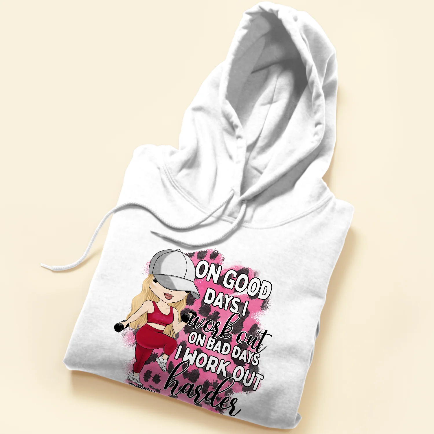On Bad Days I Work Out Harder - Personalized Shirt - Birthday Gift For Her, Gym Girl, Fitness Lover - Image 5