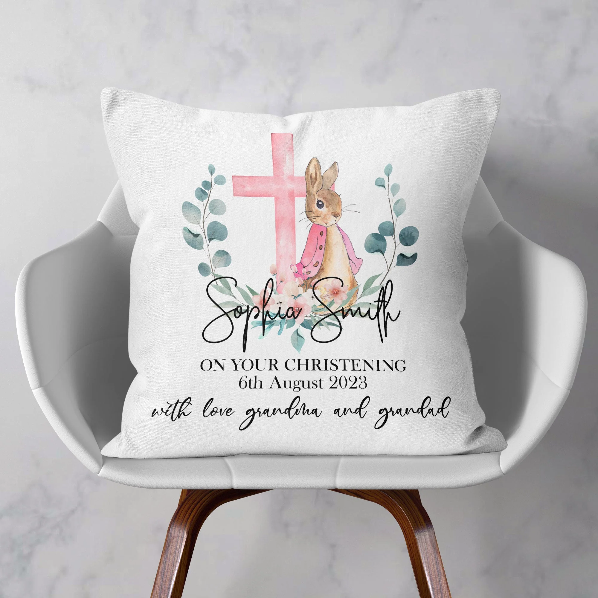 On Your Christening Baptism Gifts - Personalized Pillow (Insert Included) - Image 3
