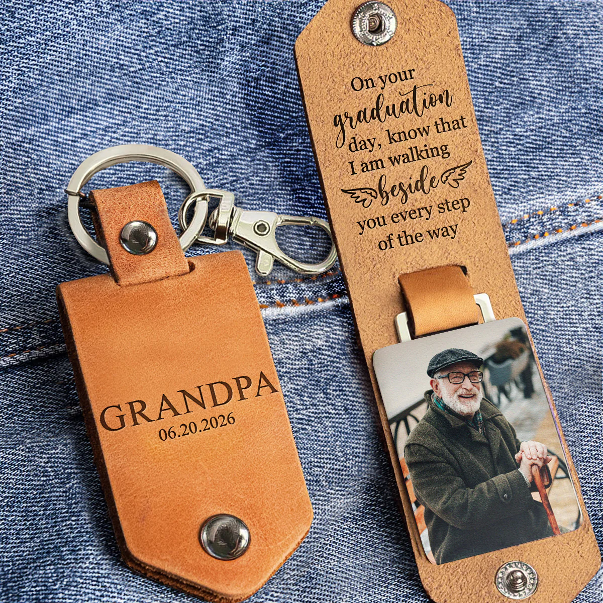 On Your Graduation Day Memorial Custom Photo - Personalized Keychain - Image 2