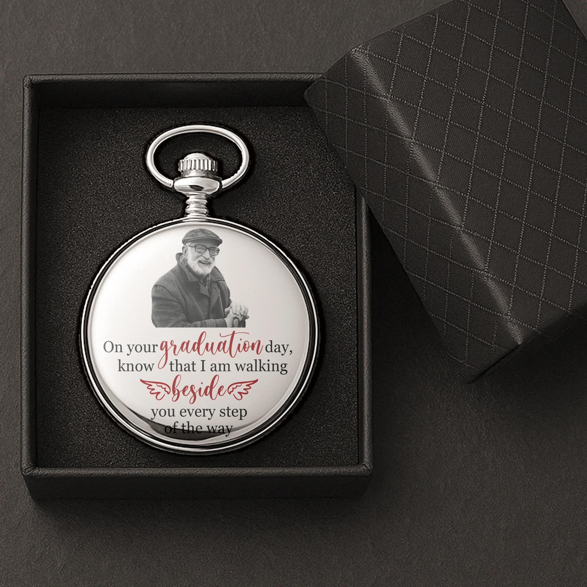 On Your Graduation Day Memorial Custom Photo - Personalized Pocket Watch - Image 6