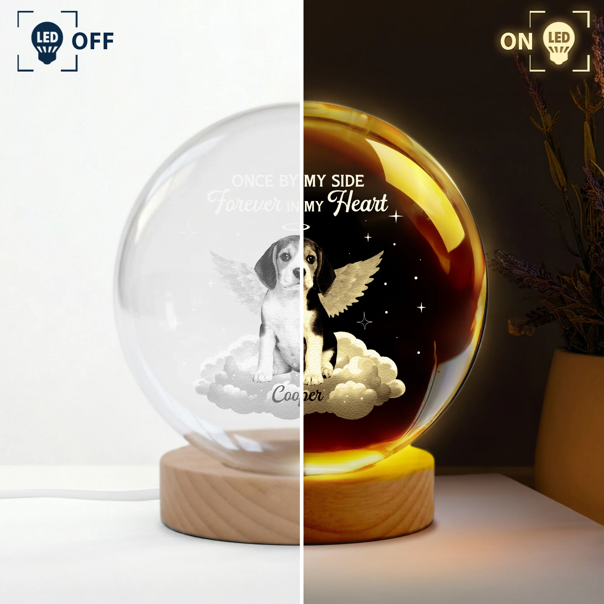 Once By My Side Forever In My Heart - Personalized Night Light - Image 4