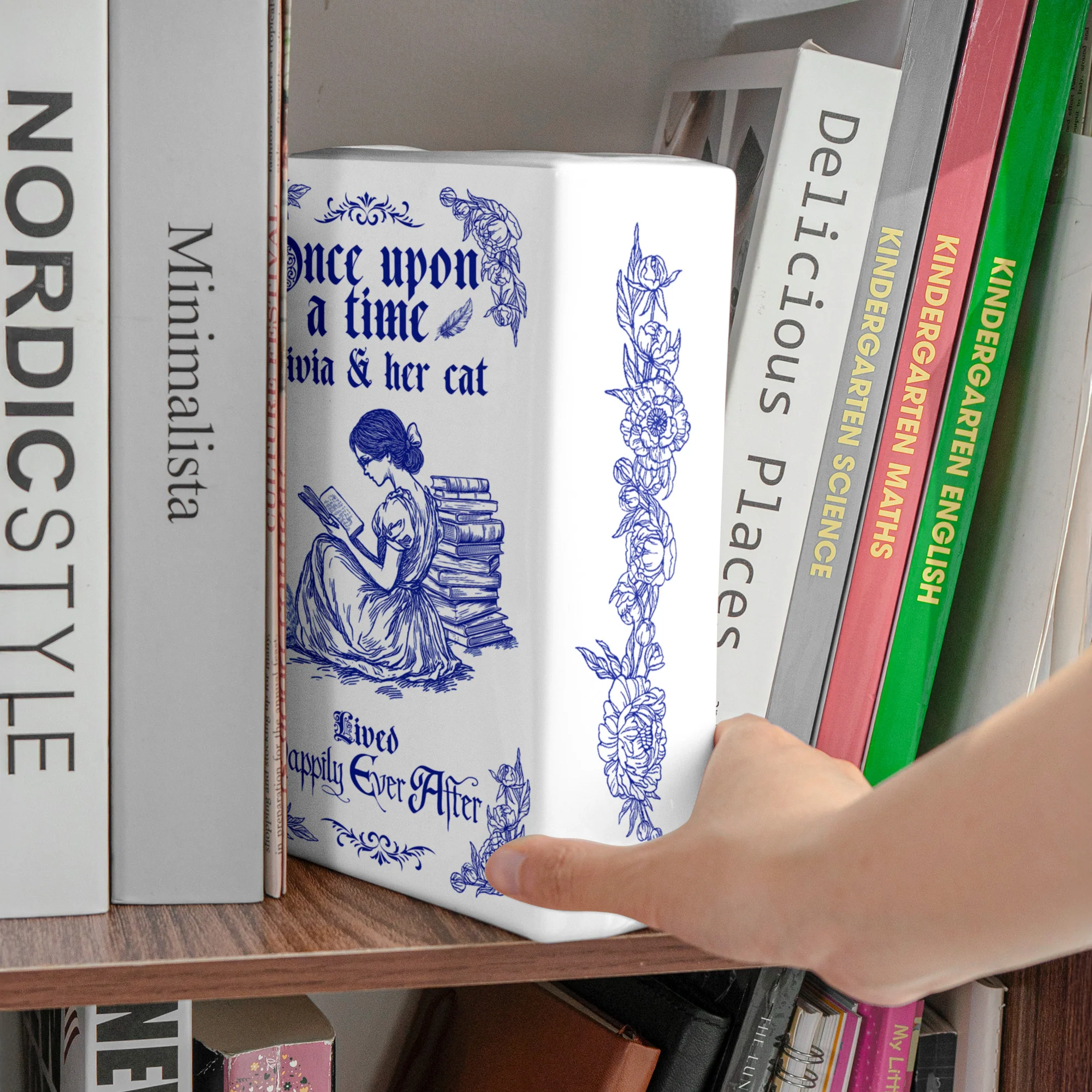 Once Upon A Time, She Lived Happily Ever After - Personalized Ceramic Book Vase - Image 5