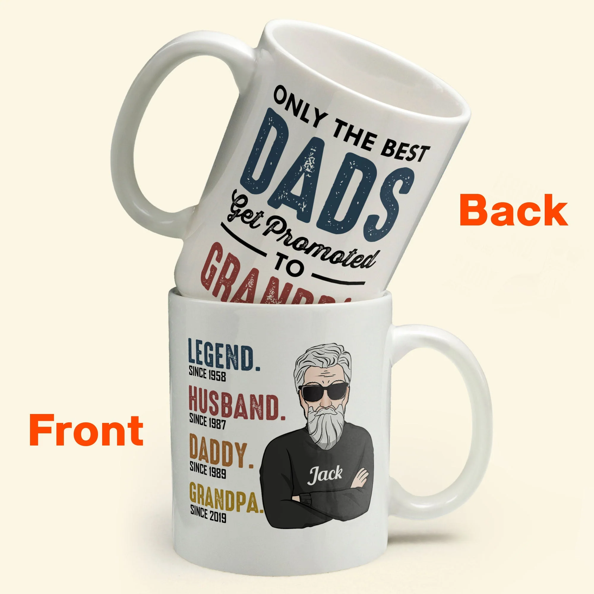 Only The Best Dads Get Promoted To Grandma - Personalized Mug - Birthday & Christmas Gift For Dad, Grandpa, Father, Papa - Image 2