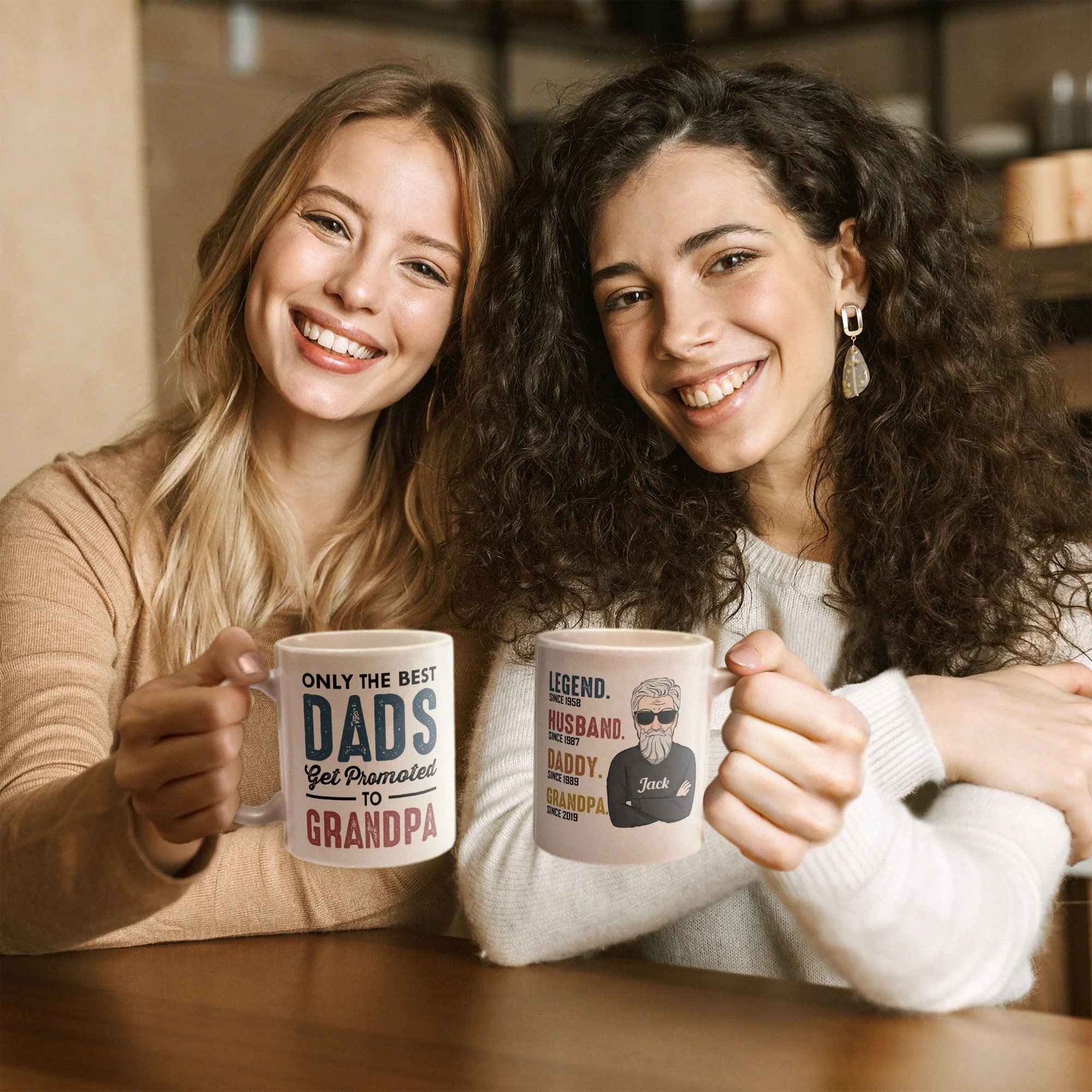 Only The Best Dads Get Promoted To Grandma - Personalized Mug - Birthday & Christmas Gift For Dad, Grandpa, Father, Papa - Image 3