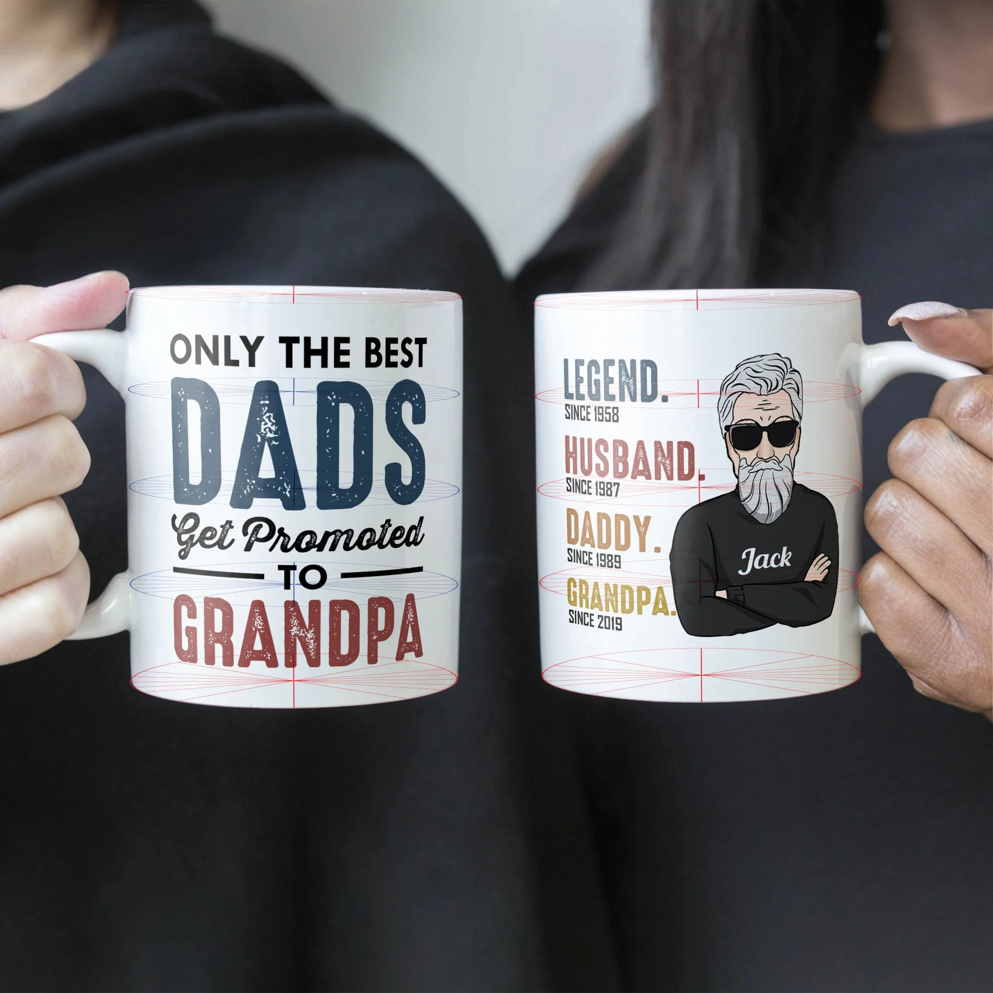 Only The Best Dads Get Promoted To Grandma - Personalized Mug - Birthday & Christmas Gift For Dad, Grandpa, Father, Papa - Image 4