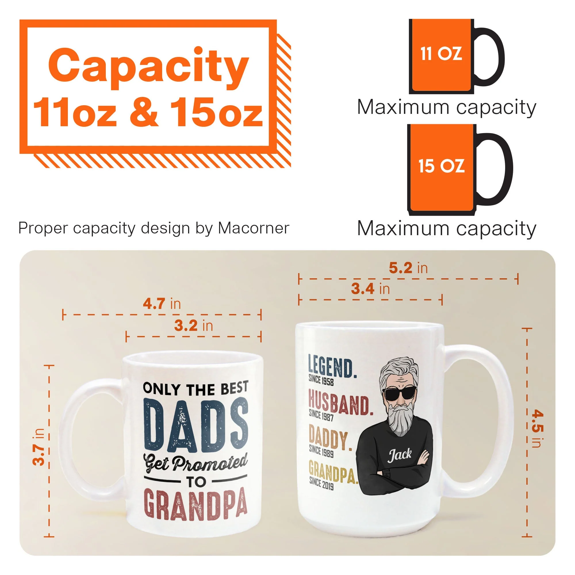 Only The Best Dads Get Promoted To Grandma - Personalized Mug - Birthday & Christmas Gift For Dad, Grandpa, Father, Papa - Image 6