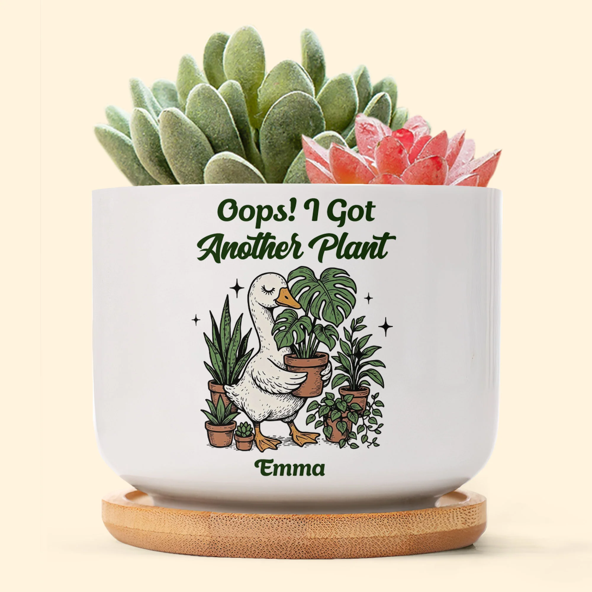 Oops! I Got Another Plant - Personalized Ceramic Plant Pot - Image 4