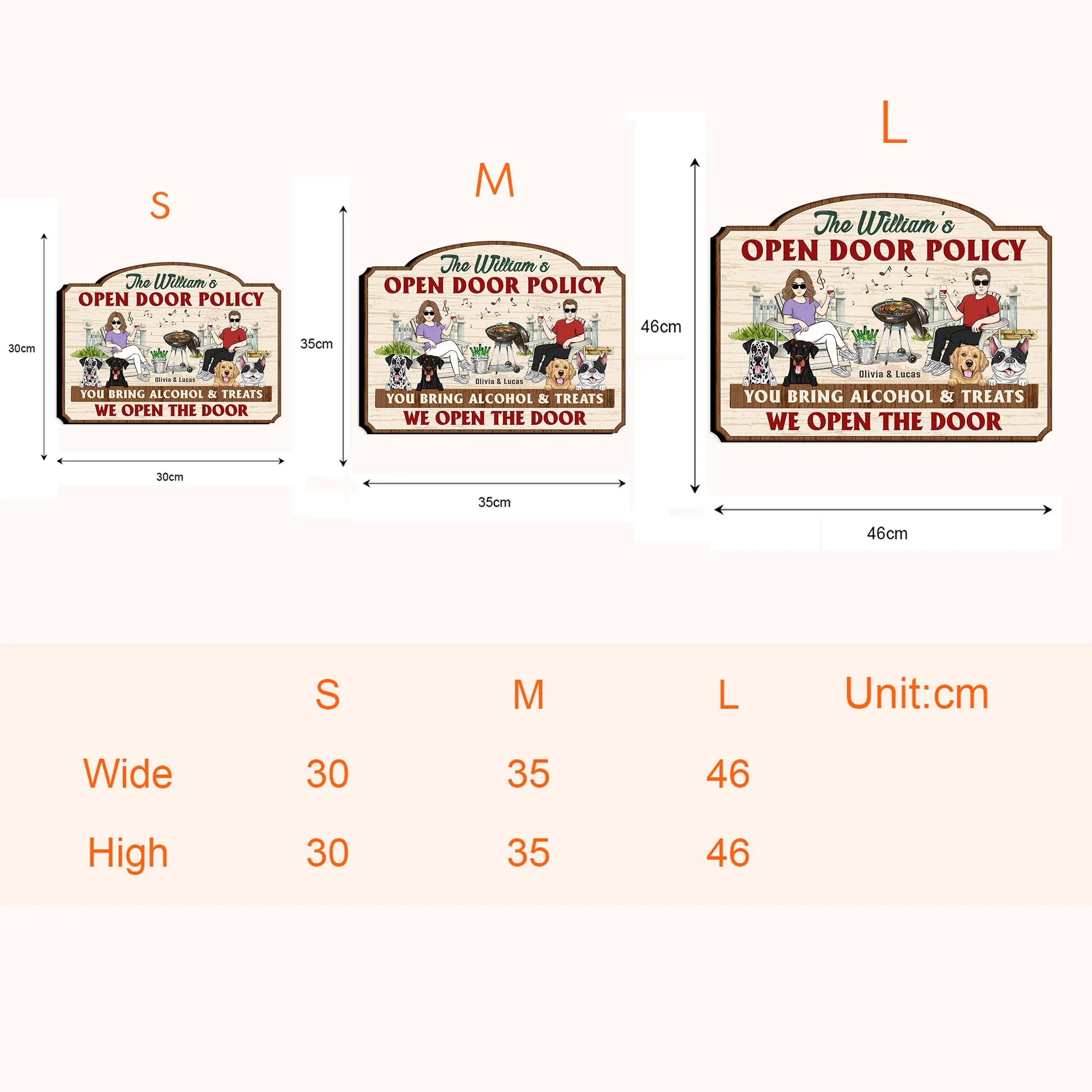 Open Door Policy - Personalized Custom Shaped Wood Sign - Image 3