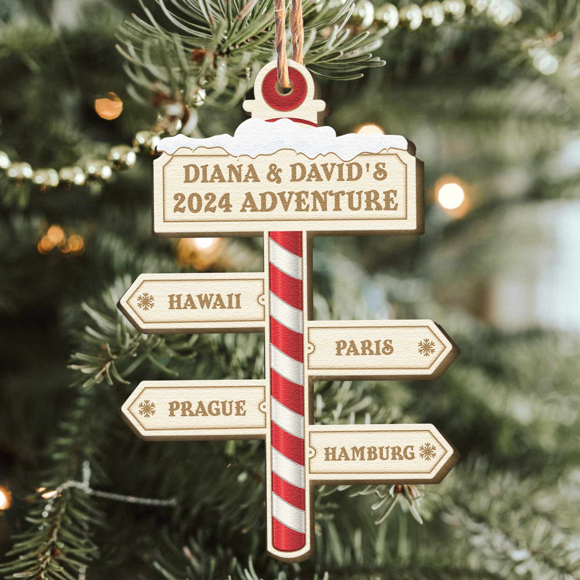 Our Adventure 2024 - Personalized Wooden Ornament - Image 2