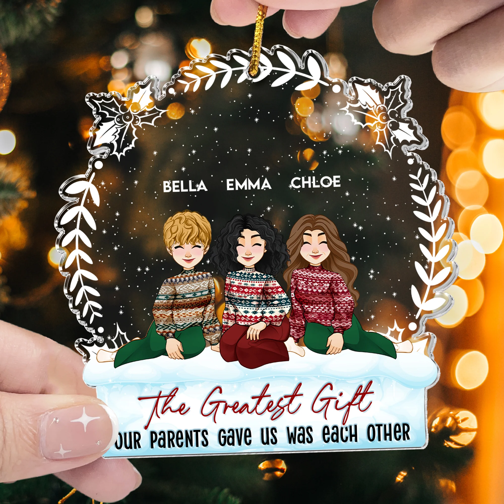 Our Best Gift Is Each Other - Personalized Acrylic Ornament - Image 2