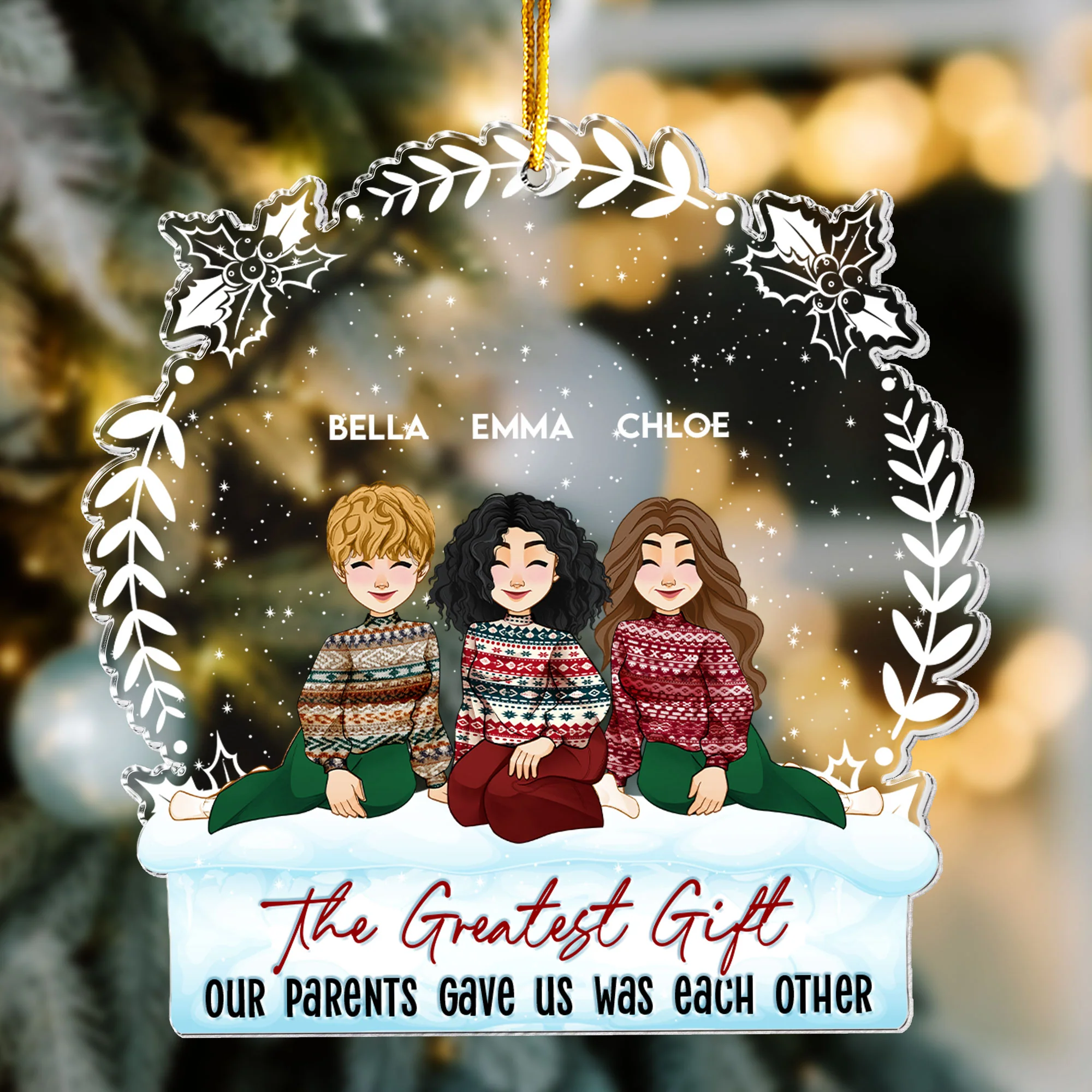Our Best Gift Is Each Other - Personalized Acrylic Ornament - Image 3