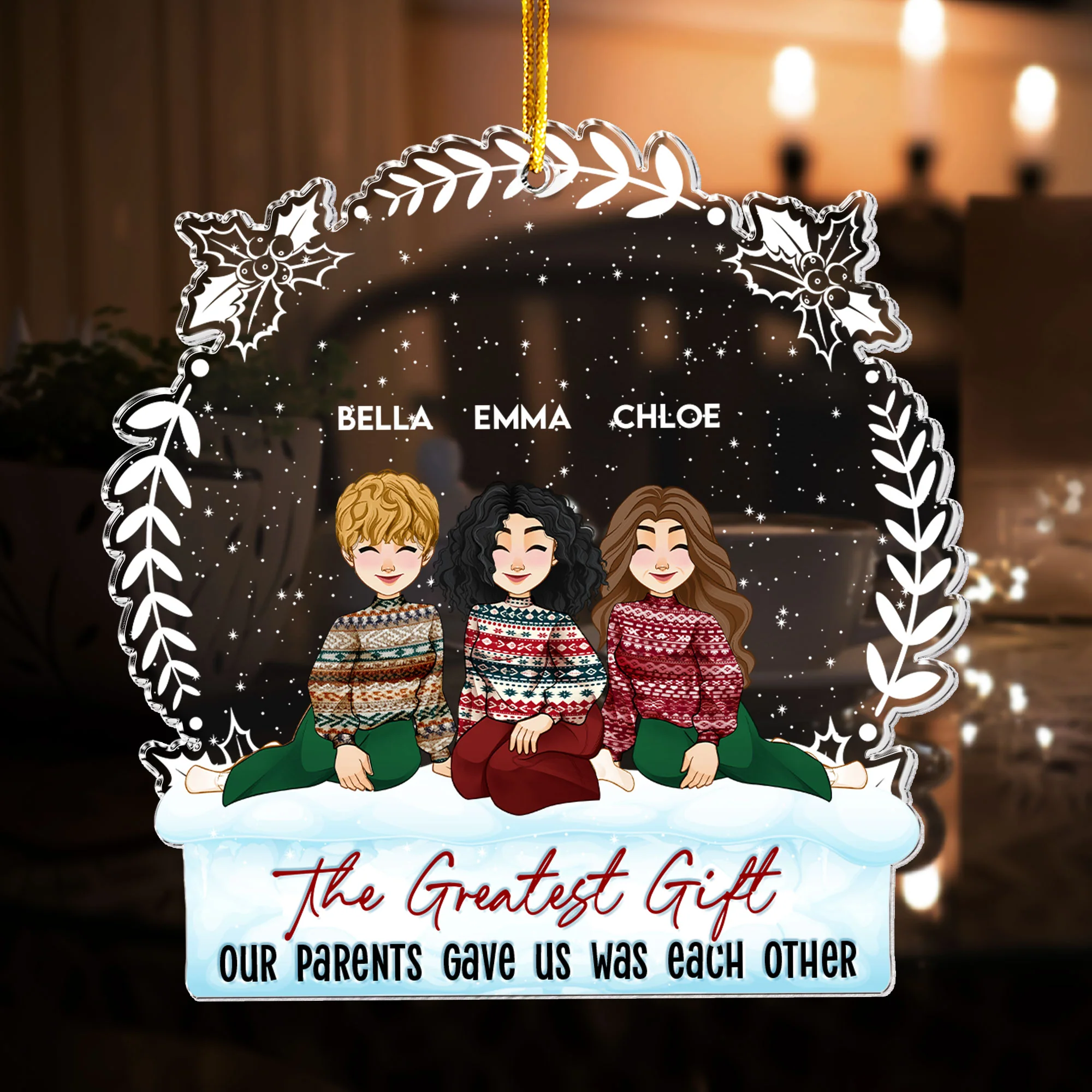 Our Best Gift Is Each Other - Personalized Acrylic Ornament - Image 5