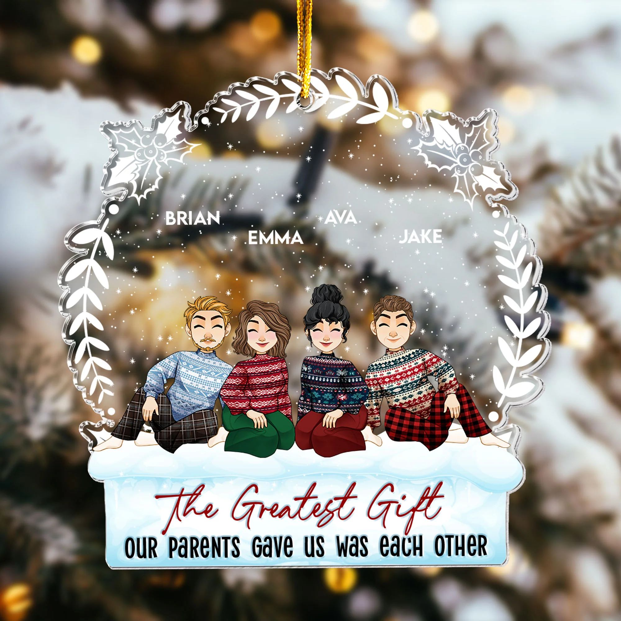 Our Best Gift Is Each Other - Personalized Acrylic Ornament - Image 6