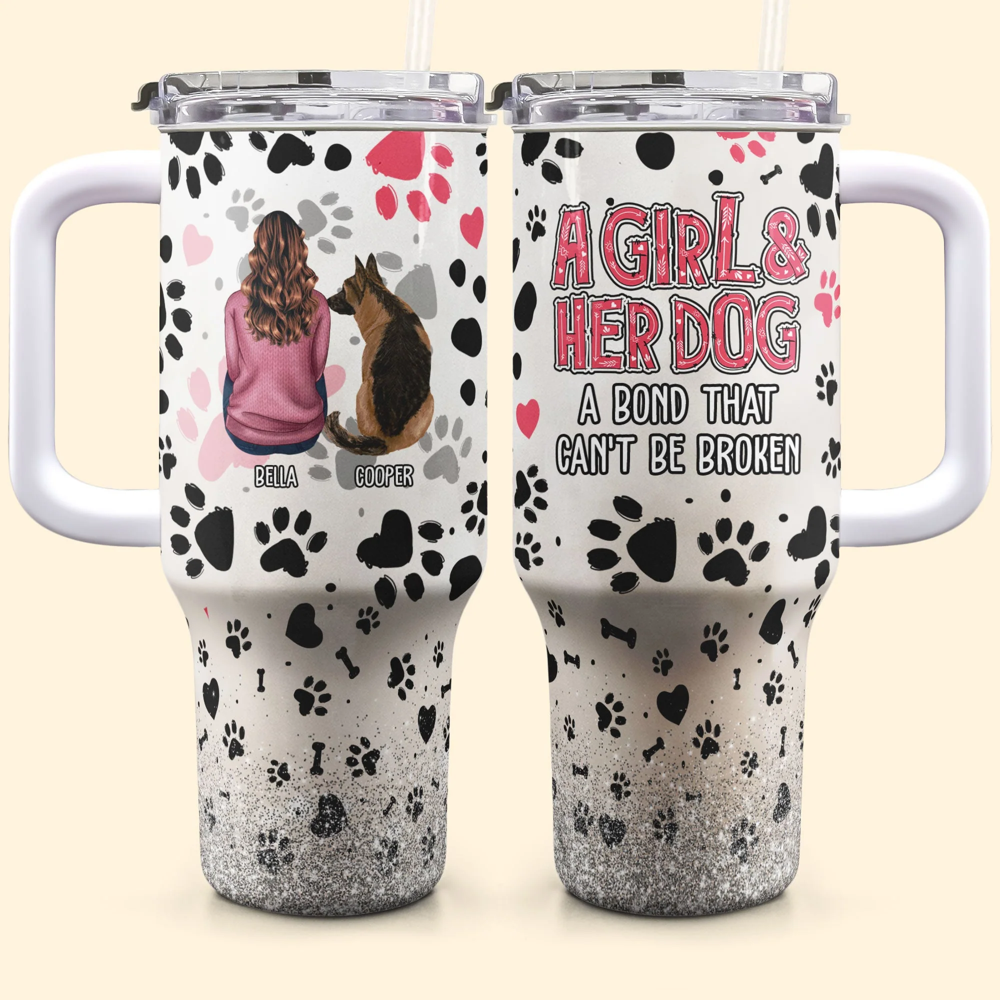 Our Bond Can't Be Broken - Personalized 40oz Tumbler With Straw - Image 4