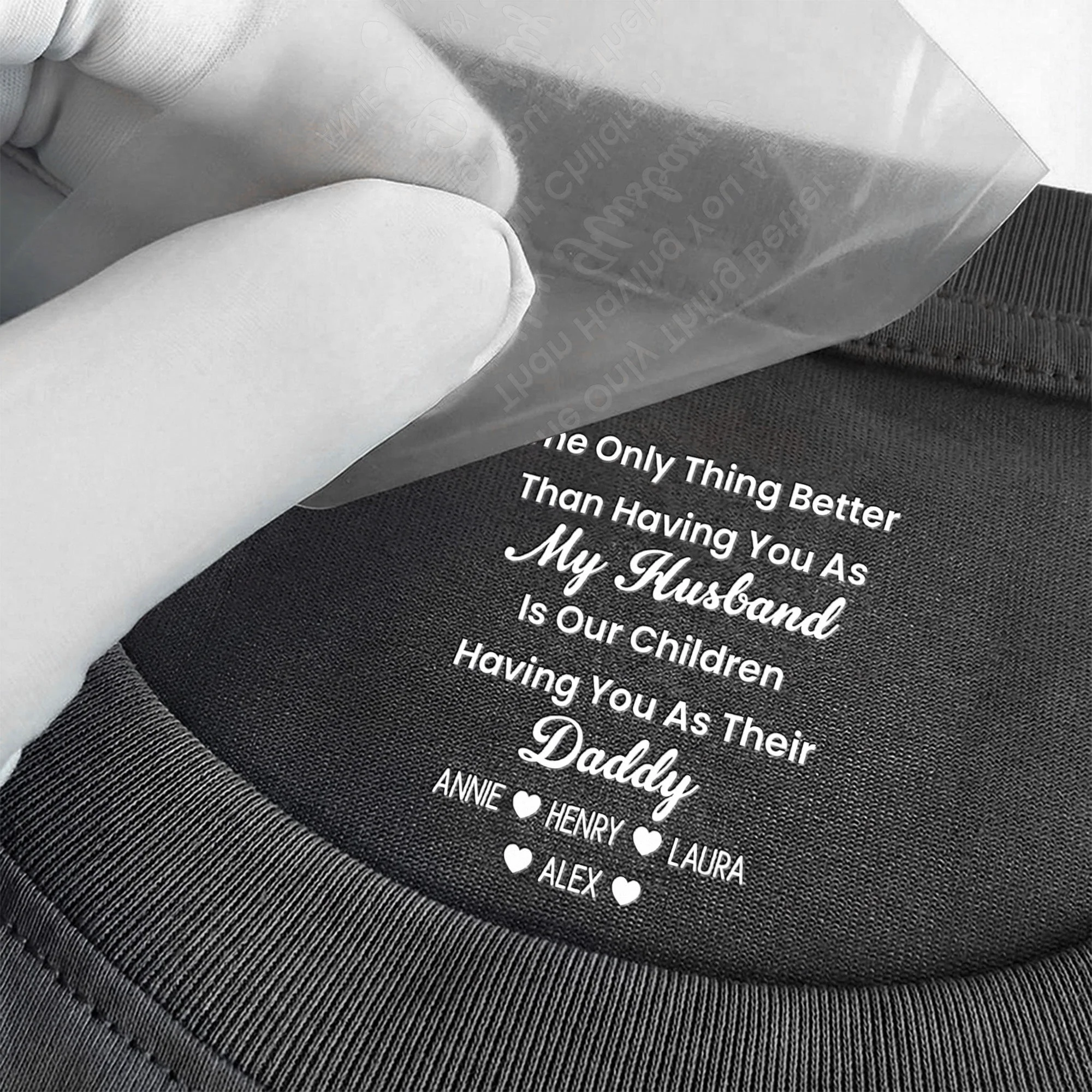 Our Children Having You As Their Daddy - Father's Day Gift Hidden Message For Husband, Him - Personalized Shirt - Image 3