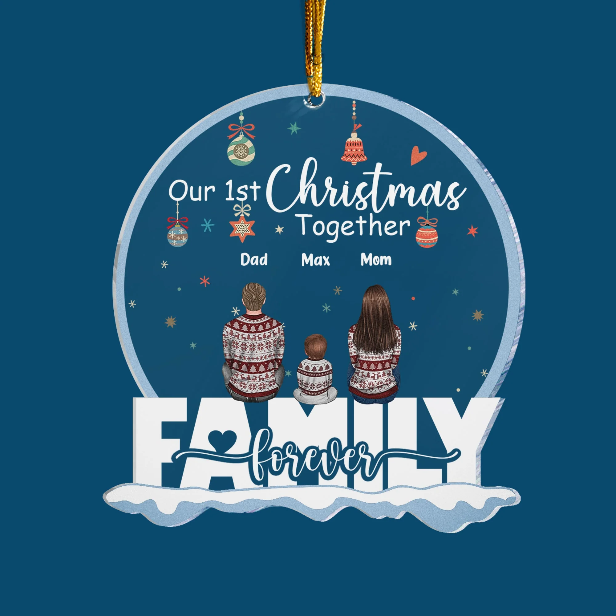 Our First Christmas Together - Personalized Custom Shaped Acrylic Ornament - Image 3