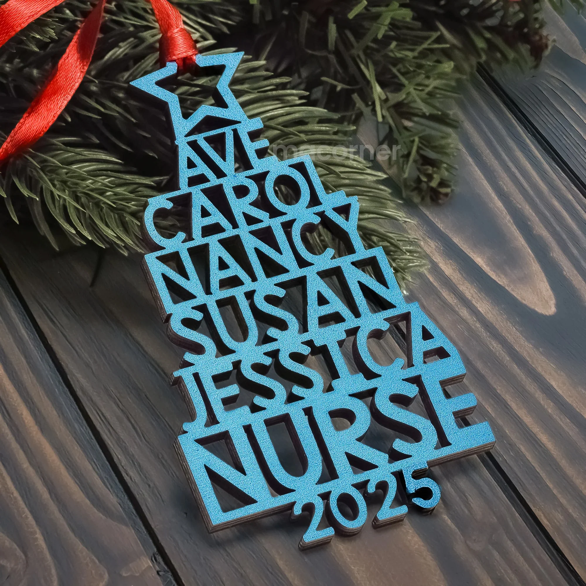 Custom Family Names 2025 Christmas Tree Ornament Up To 14 Names - Personalized Family Ornament - Image 3
