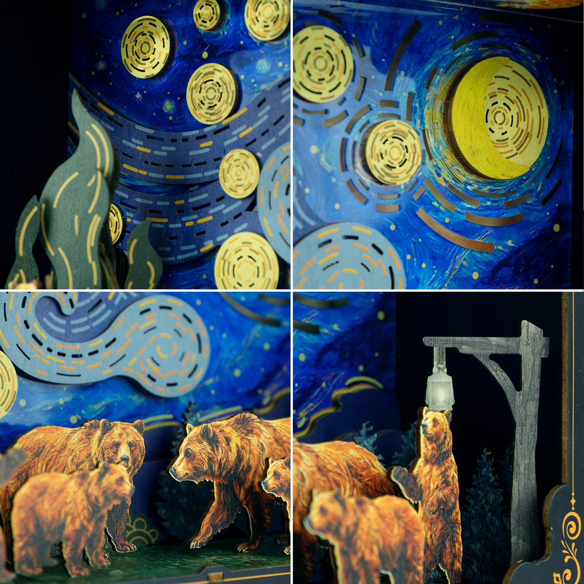 Our Family - Bear Family - Starry Night Theme - Personalized DIY Book Nook Kit - Image 4
