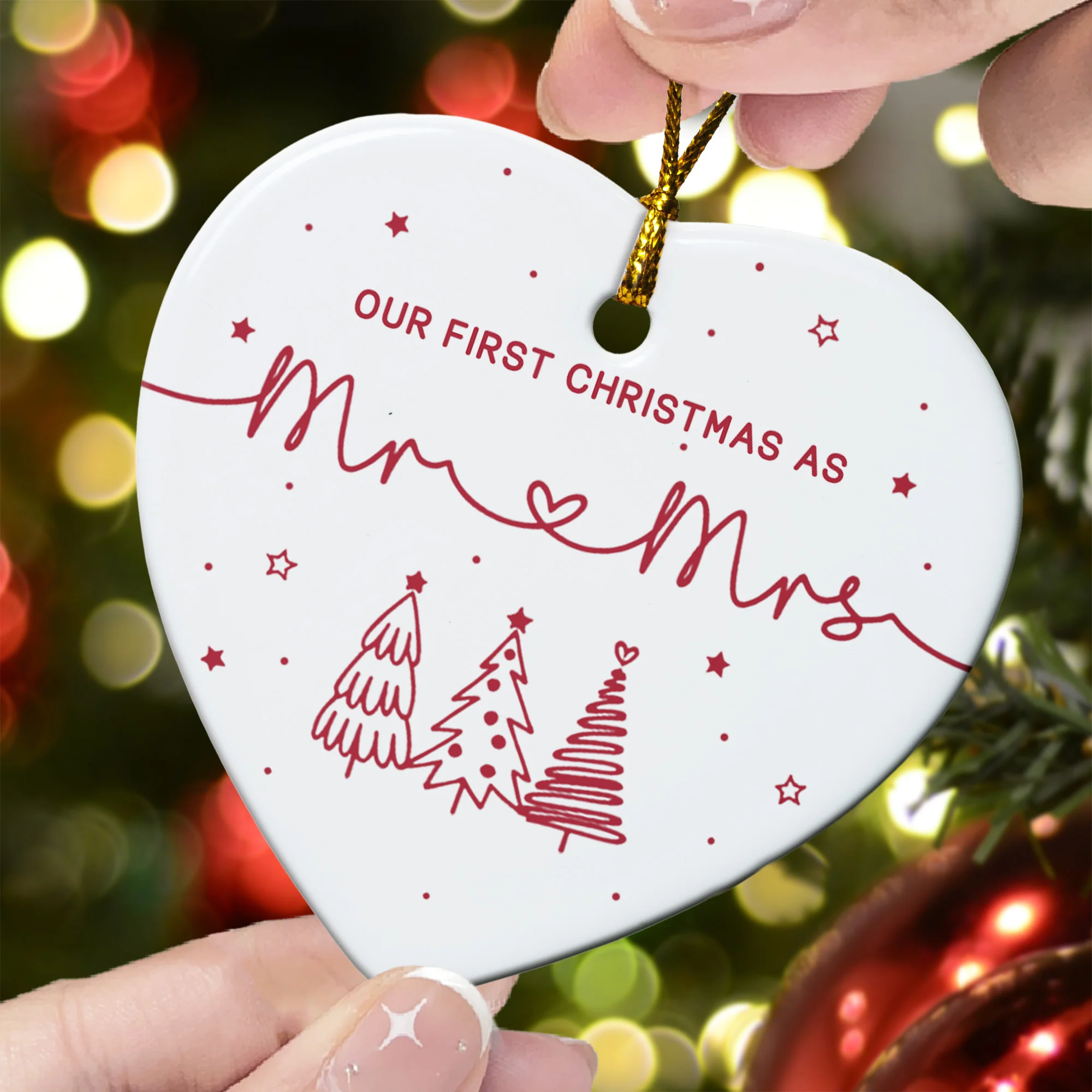 Our First Christmas As Mr And Mrs - Ceramic Ornament - Image 3