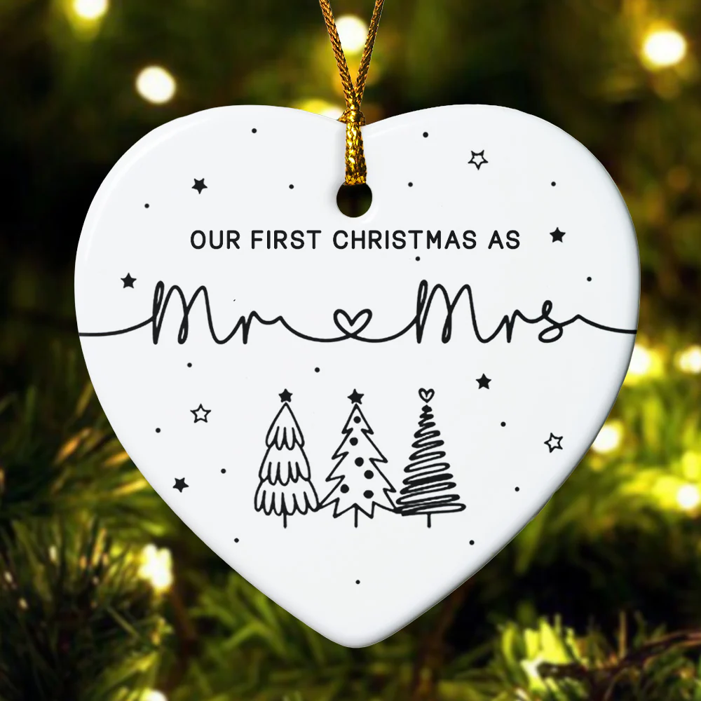 Our First Christmas As Mr And Mrs - Ceramic Ornament - Image 5