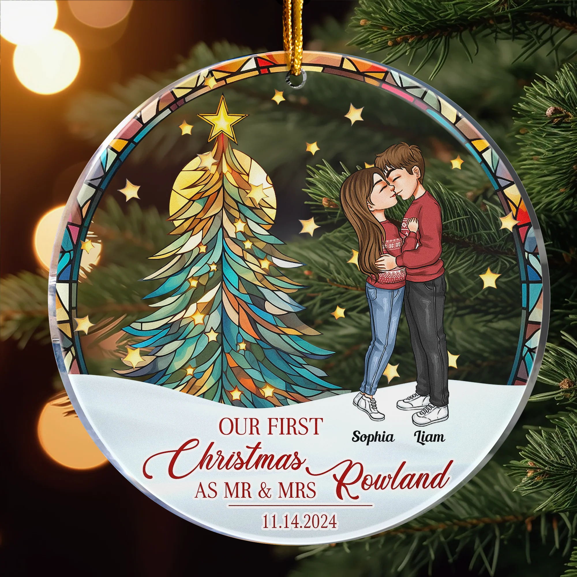 Our First Christmas - Personalized Acrylic Ornament - Image 2