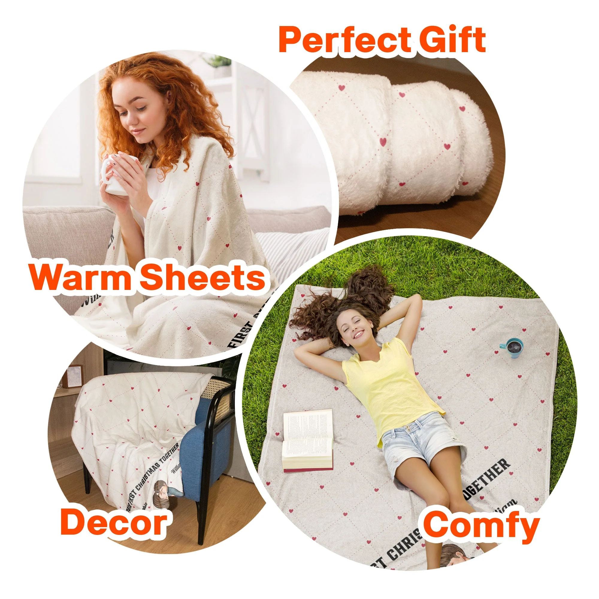 Our First Christmas Together - Personalized Blanket - Image 7