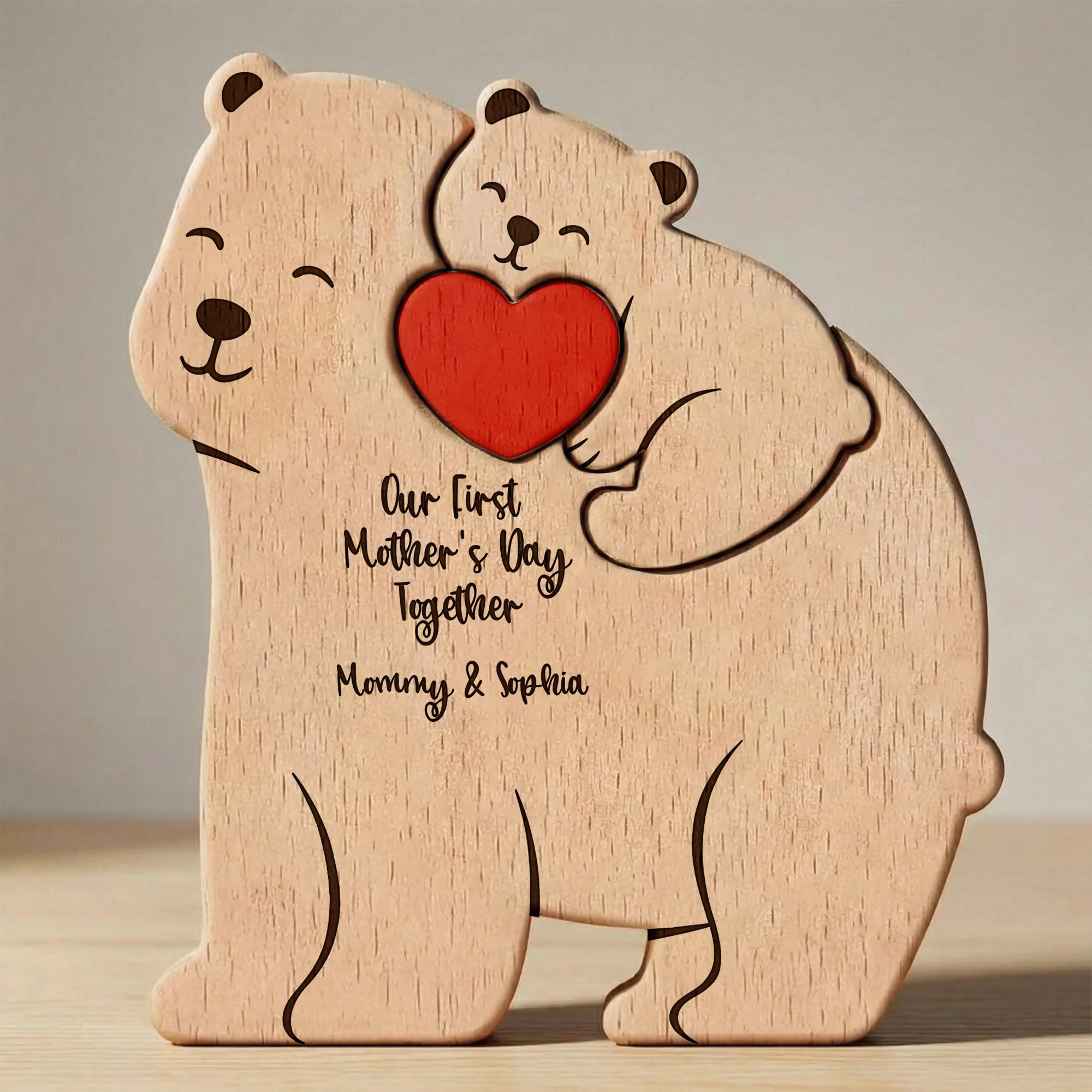 Our First Mother's Day Together - Mama Bear Mom & Baby Cub - Personalized Puzzle - Image 2