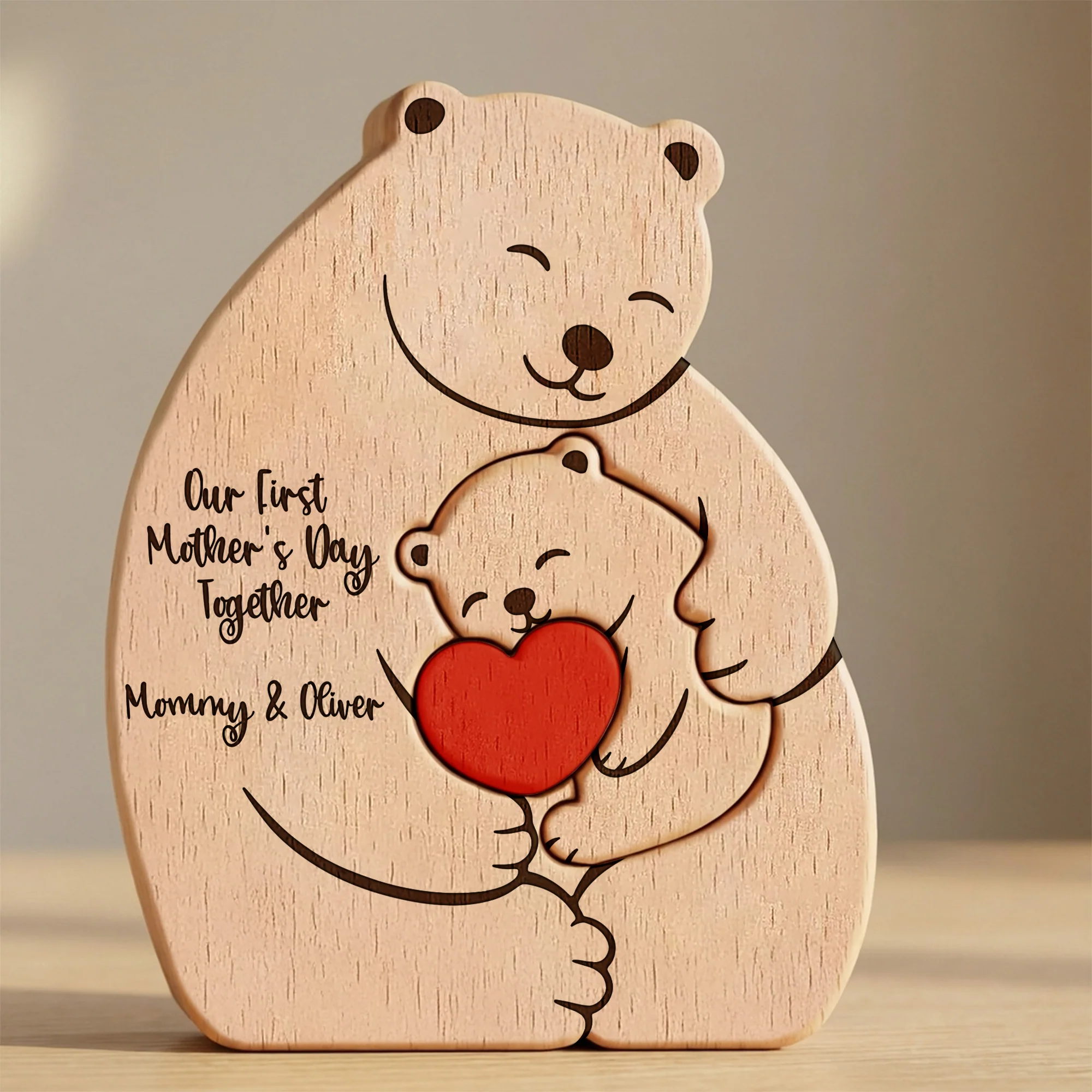 Our First Mother's Day Together - Mama Bear Mom & Baby Cub - Personalized Puzzle - Image 3