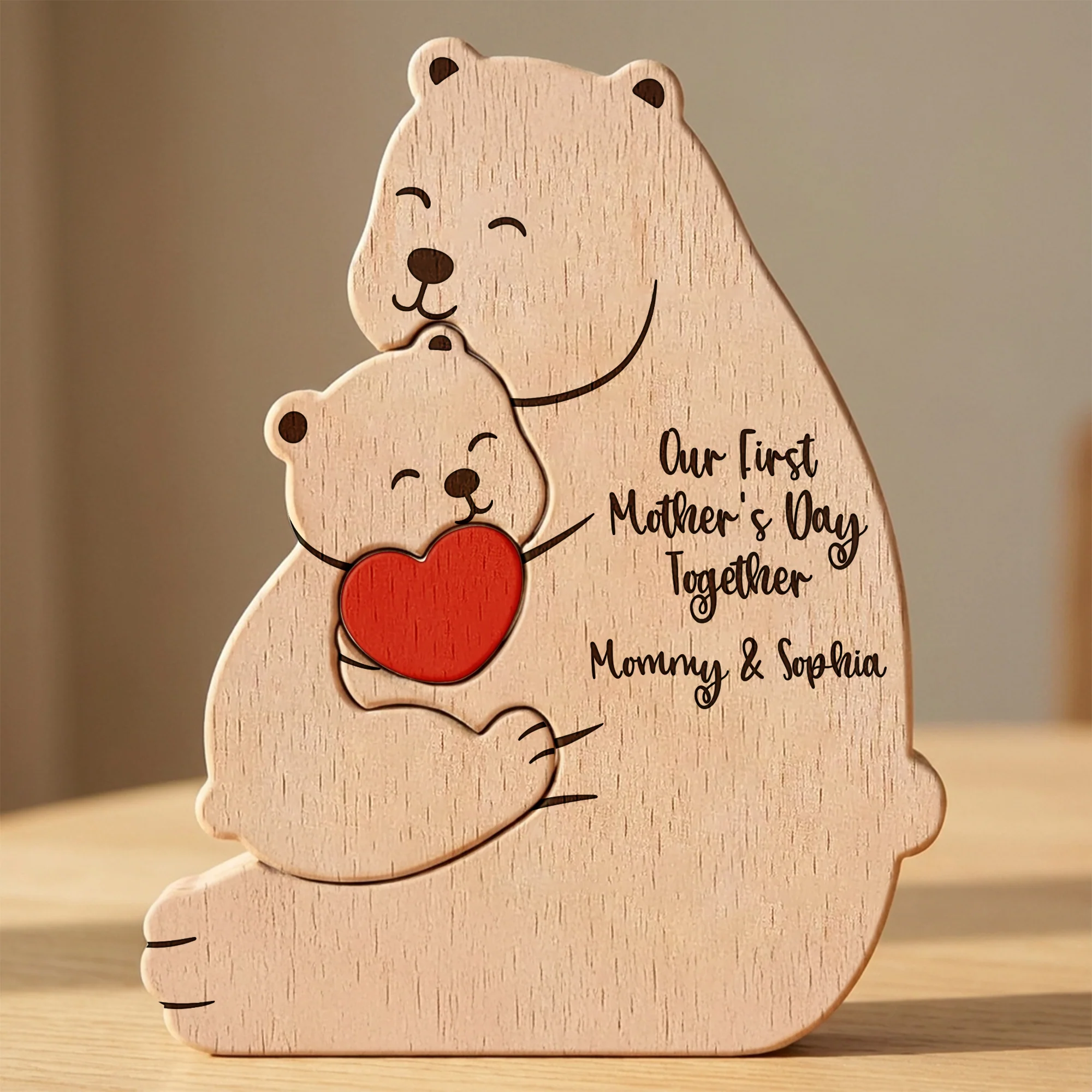 Our First Mother's Day Together - Mama Bear Mom & Baby Cub - Personalized Puzzle - Image 4