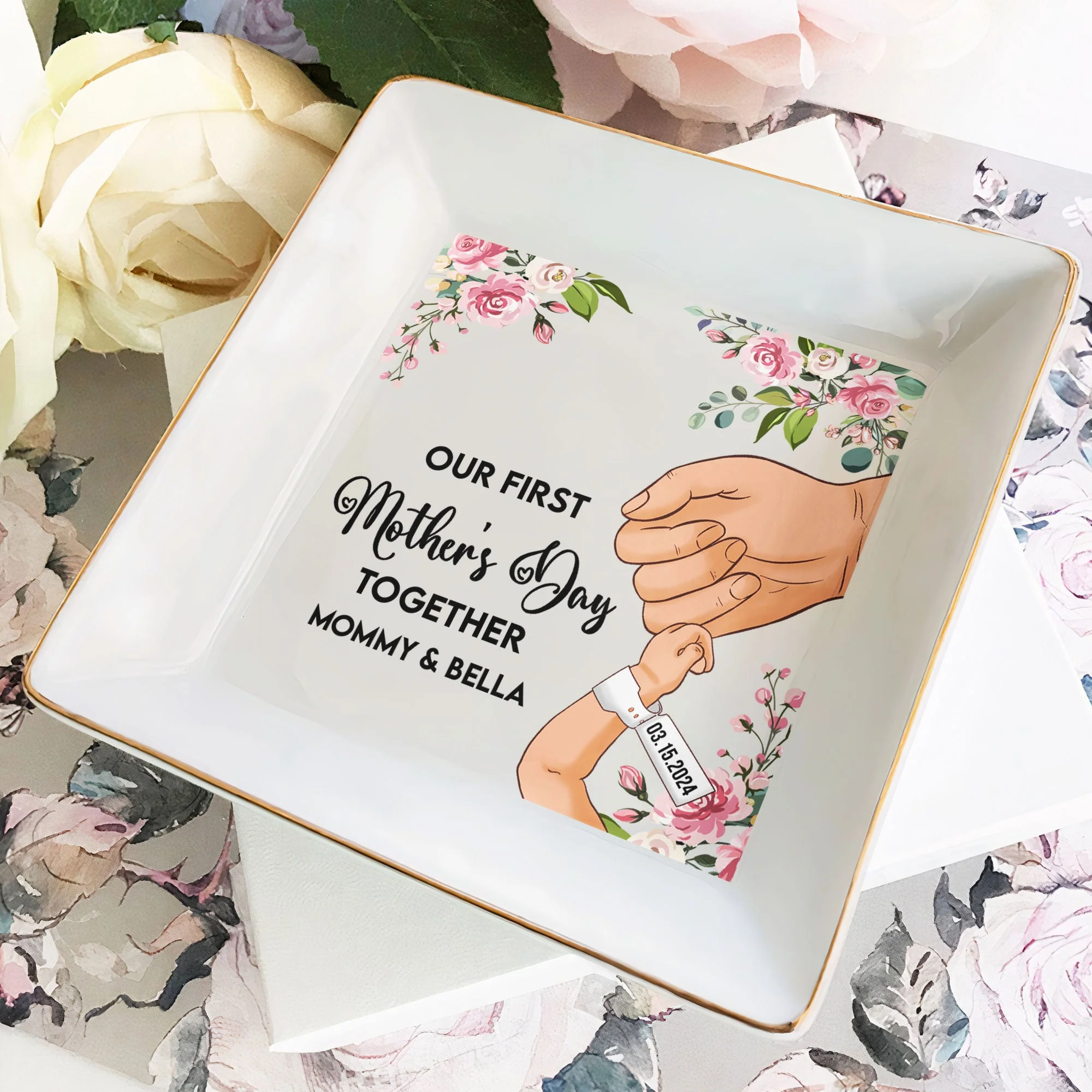 Our First Mother's Day Together - Personalized Jewelry Dish - Image 2