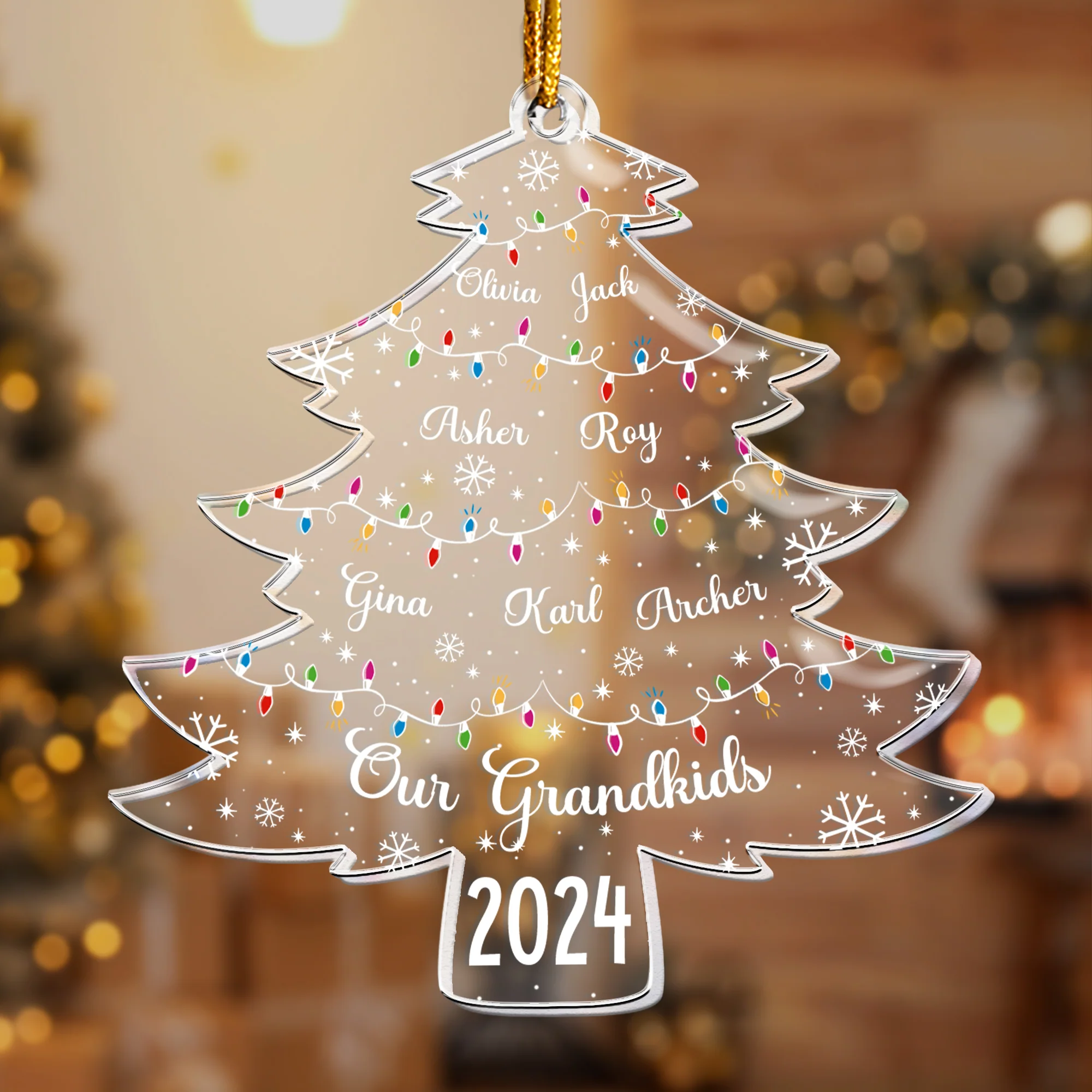 Our Grandkids Tree With Names - Personalized Acrylic Ornament - Gift For Grandma - Image 2