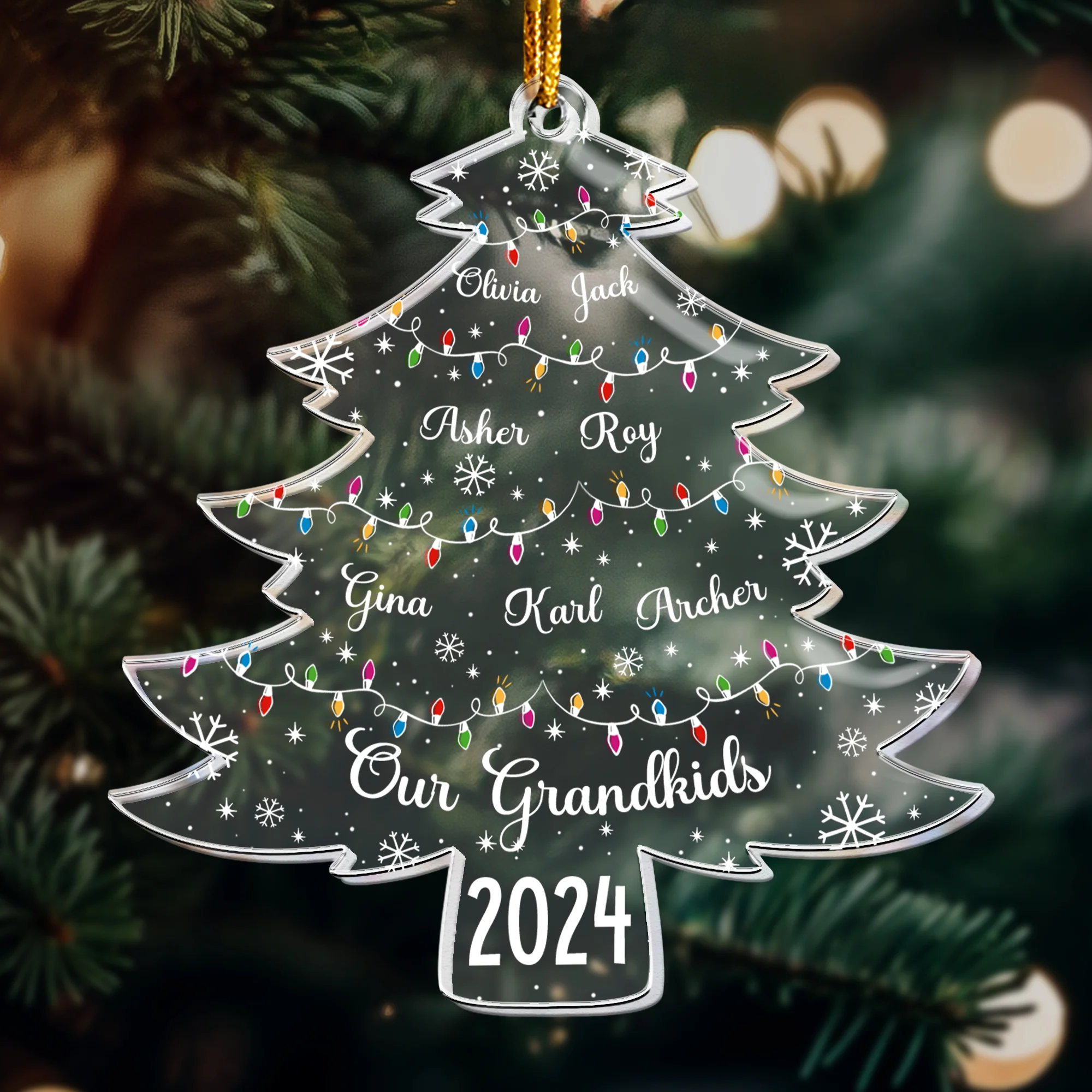 Our Grandkids Tree With Names - Personalized Acrylic Ornament - Gift For Grandma - Image 3
