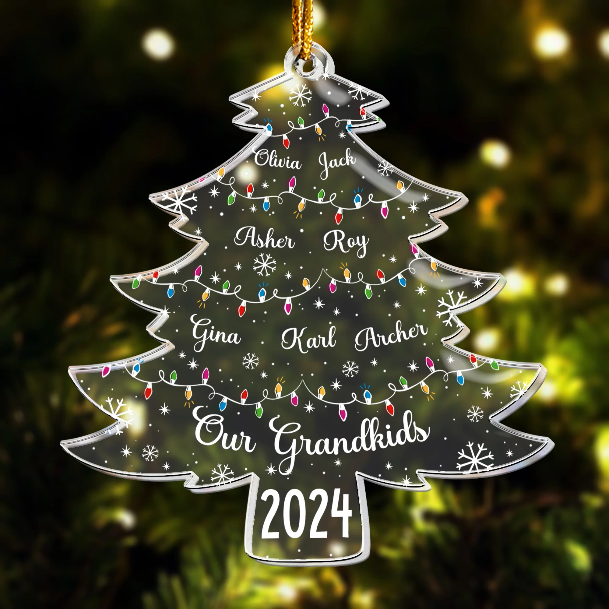 Our Grandkids Tree With Names - Personalized Acrylic Ornament - Gift For Grandma - Image 4