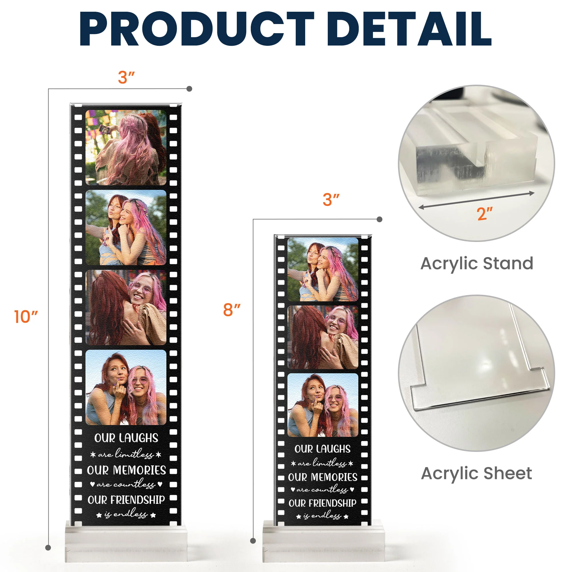 Our Laughs Are Limitless, Our Memories Are Countless Bestie - Custom Acrylic Photo Film Strip - Image 6