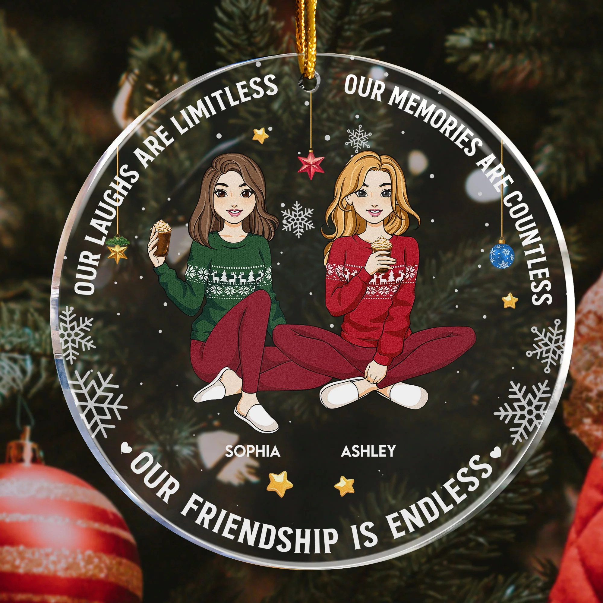 Our Laughs Are Limitless - Personalized Acrylic Ornament - Image 4
