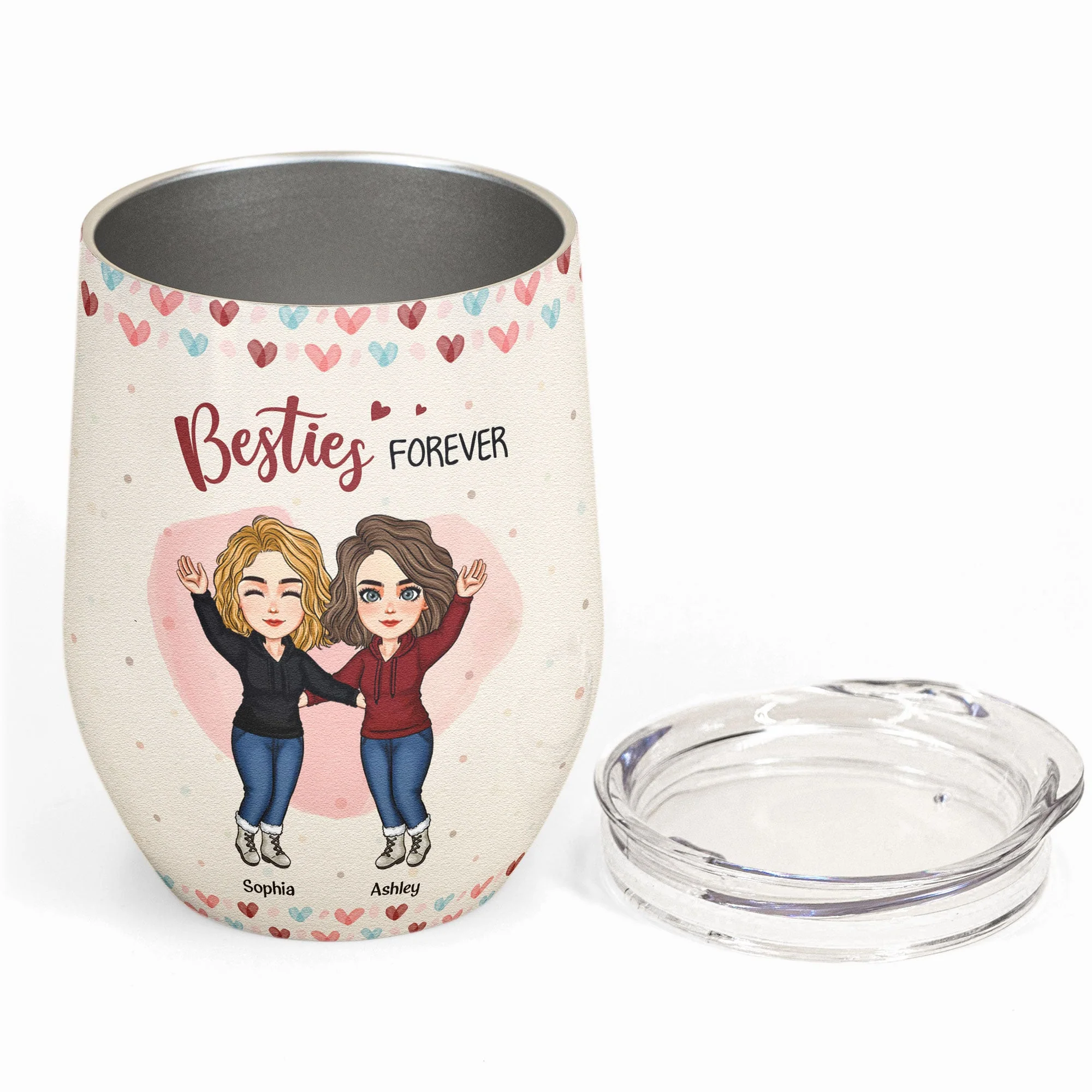 Our Laughs Limitless Our Friendship Endless - Personalized Wine Tumbler - Image 2