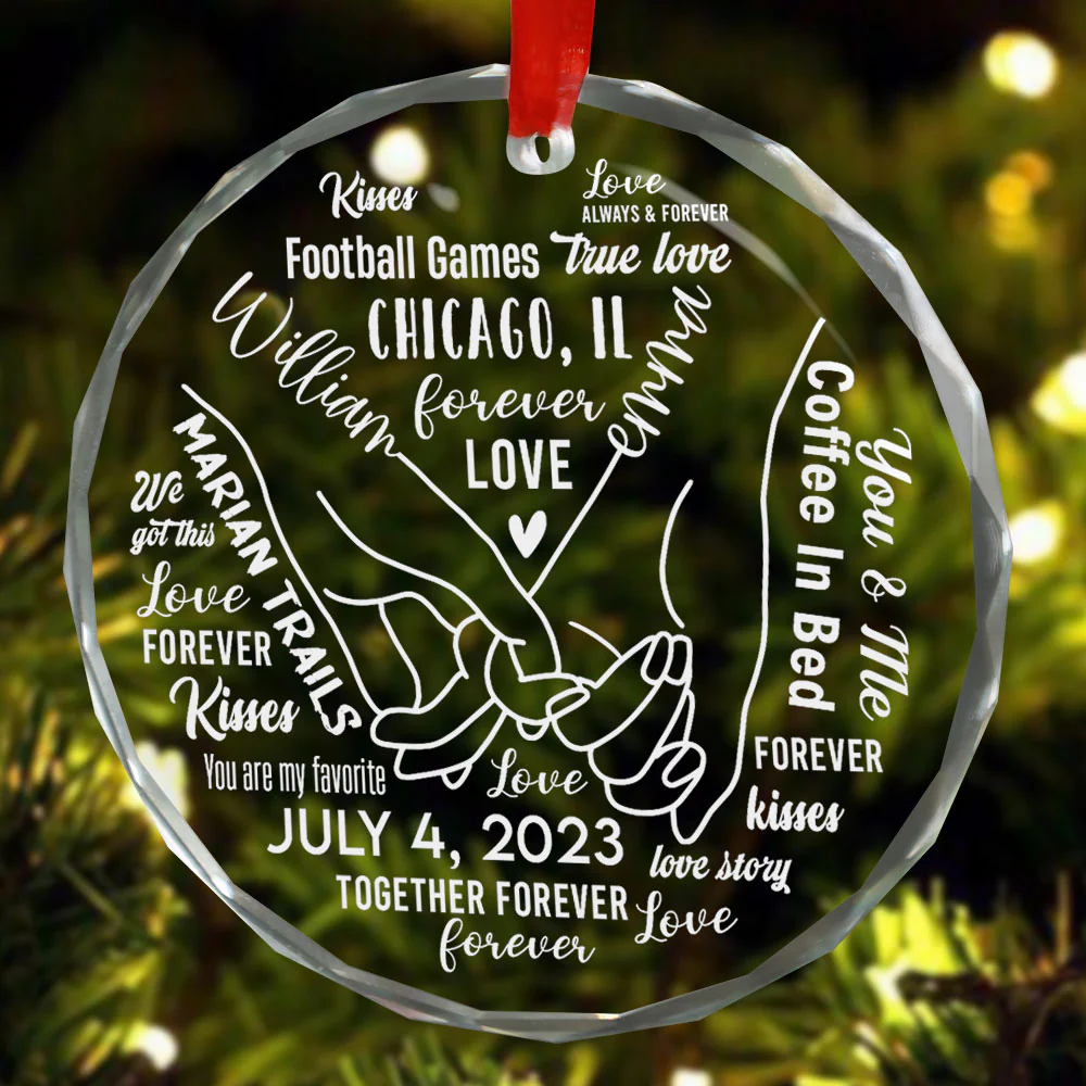 Our Life Together Couples Memories Milestones- Personalized Glass Ornament - Image 2