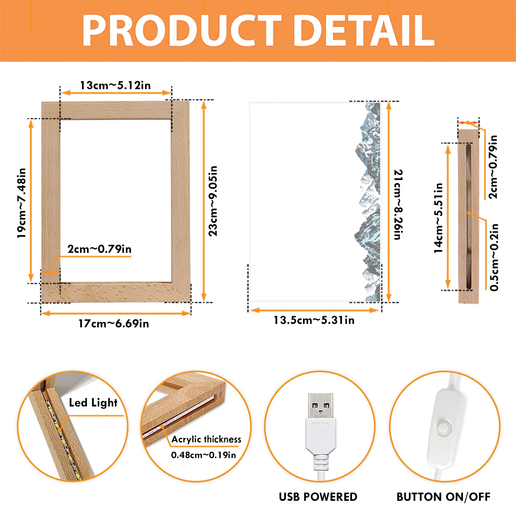 Our Story In The Stars - Personalized Frame Lamp - Star Map - Image 6