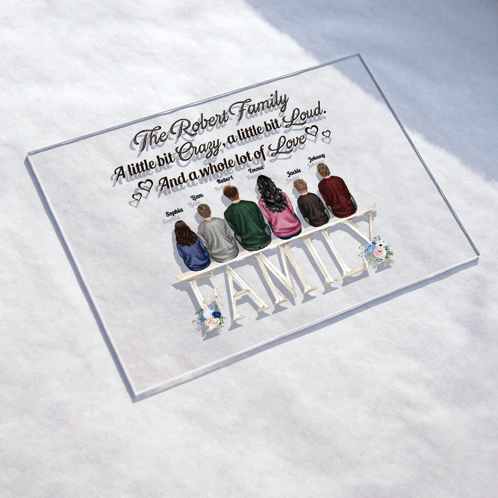 Our Sweet Family A Whole Lot Of Love - Personalized Acrylic Plaque - Image 2